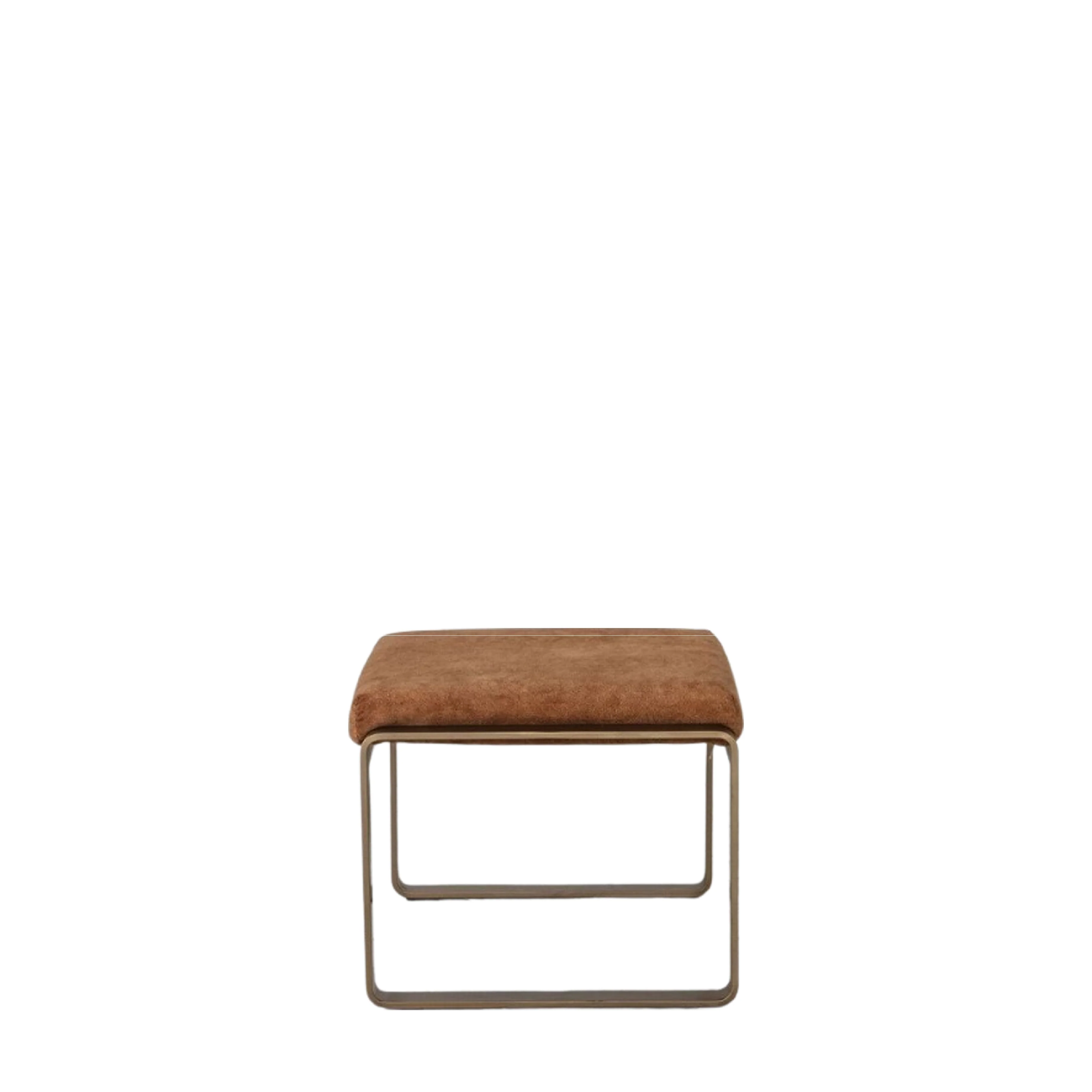 Fabien Upholstered Footstool | Ochre/Gold - Image 4