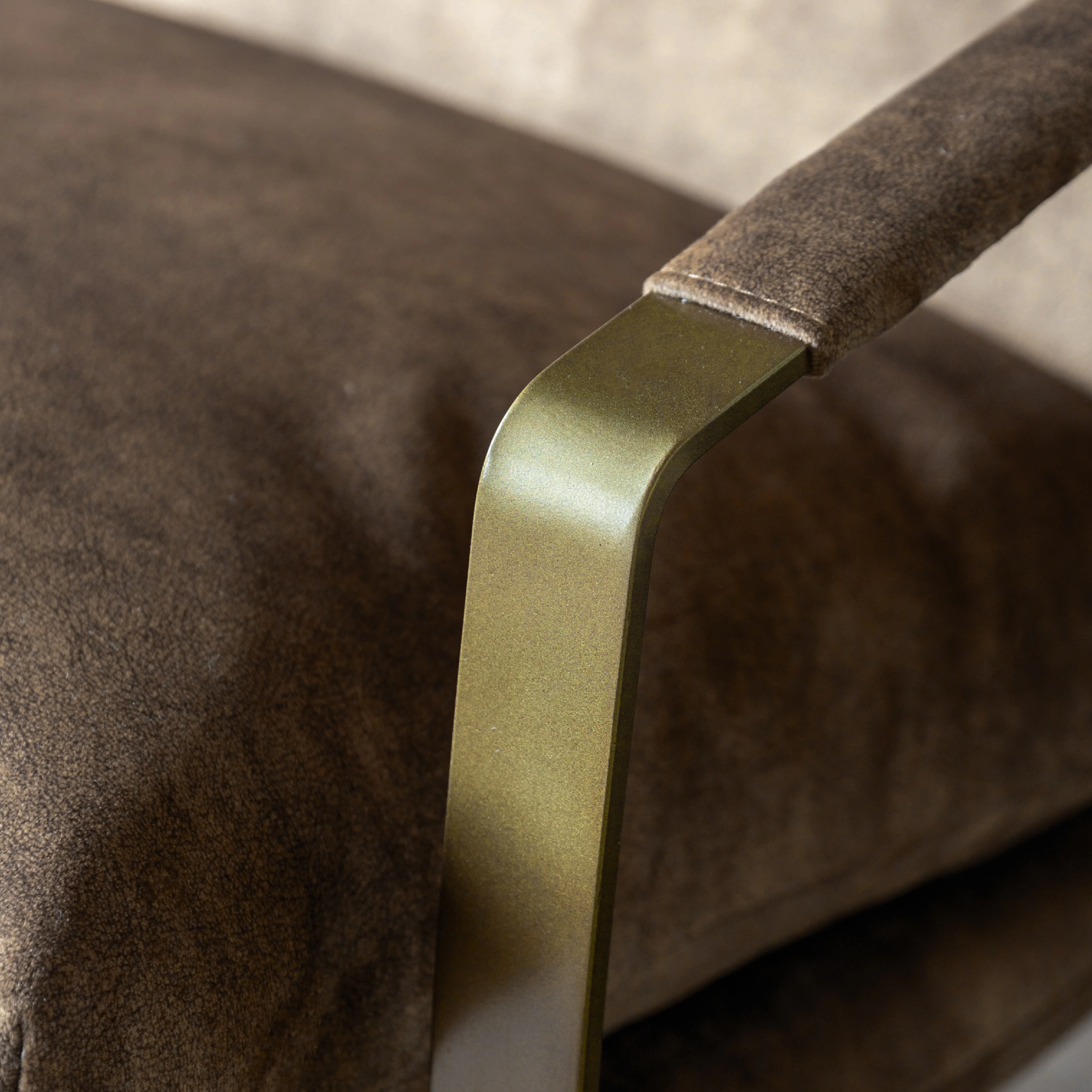 Fabien Upholstered Lounger | Mineral/Gold - Image 2