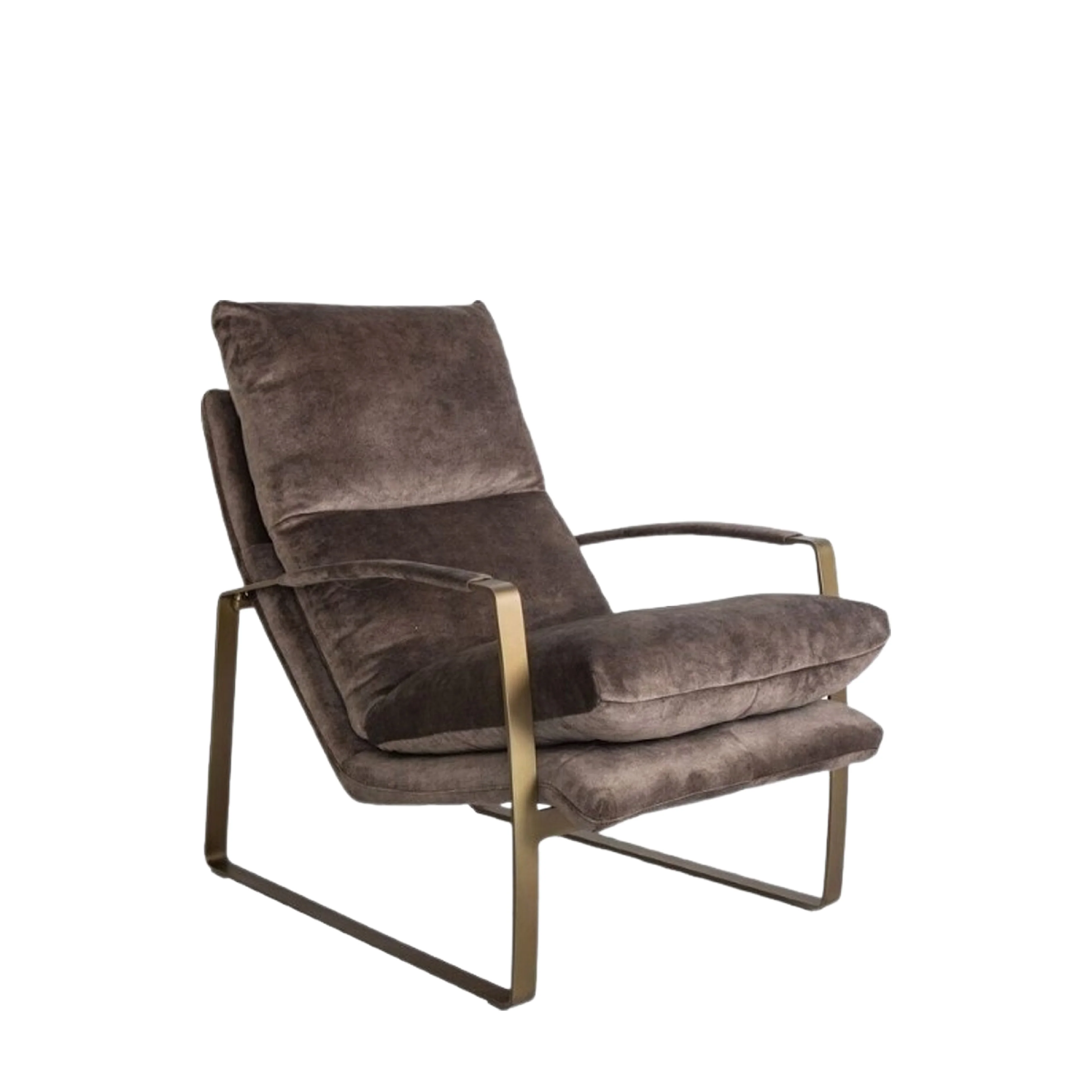 Fabien Upholstered Lounger | Mineral/Gold - Image 3
