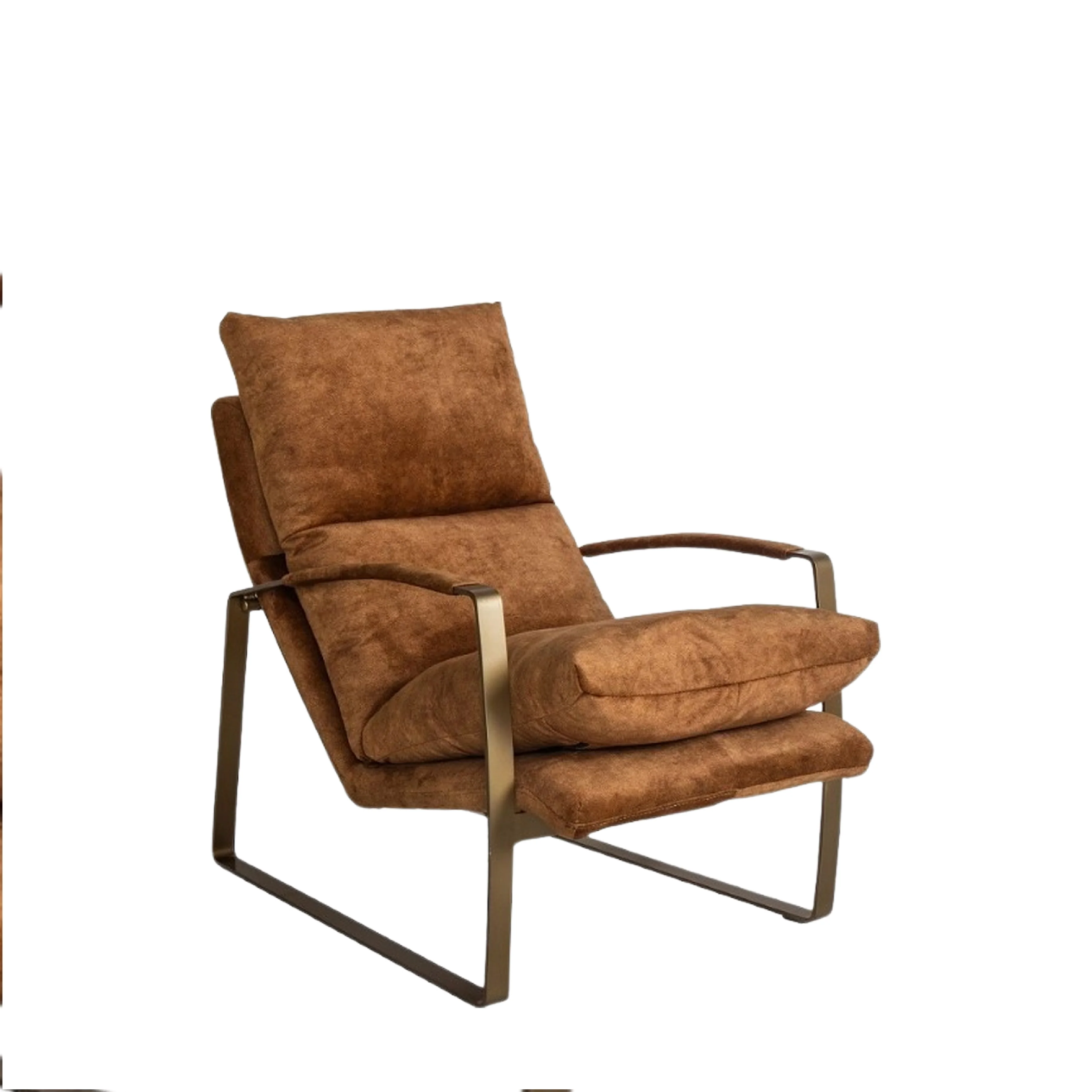 Fabien Upholstered Lounger | Ochre/Gold - Image 3