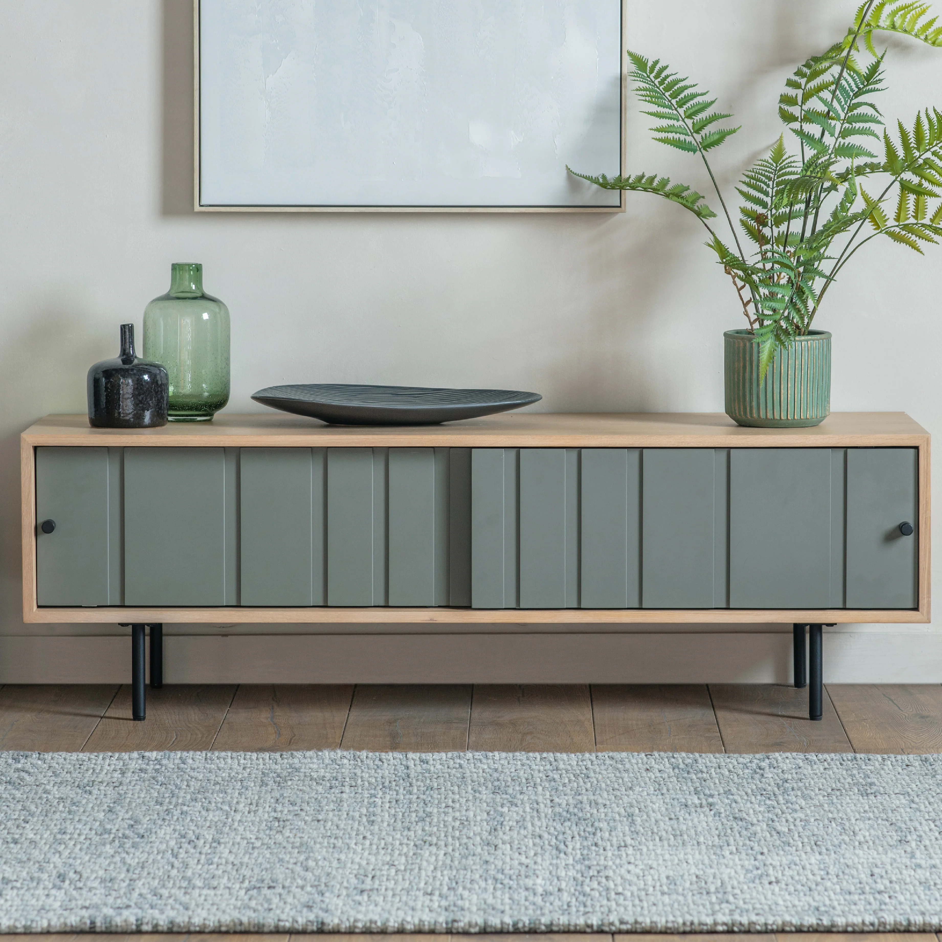 Fuji Japandi 2 Door Media Unit | Grey