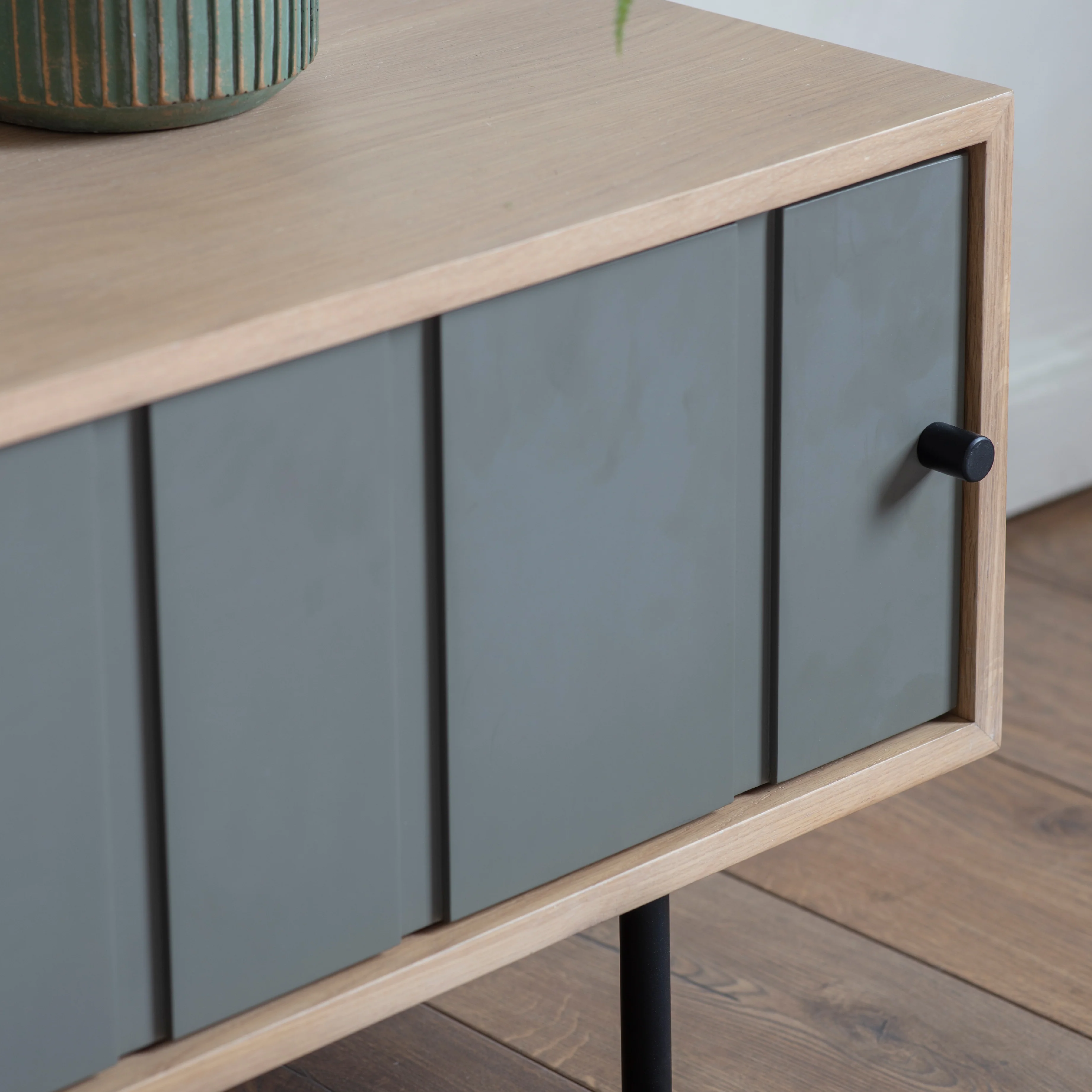 Fuji Japandi 2 Door Media Unit | Grey - Image 2