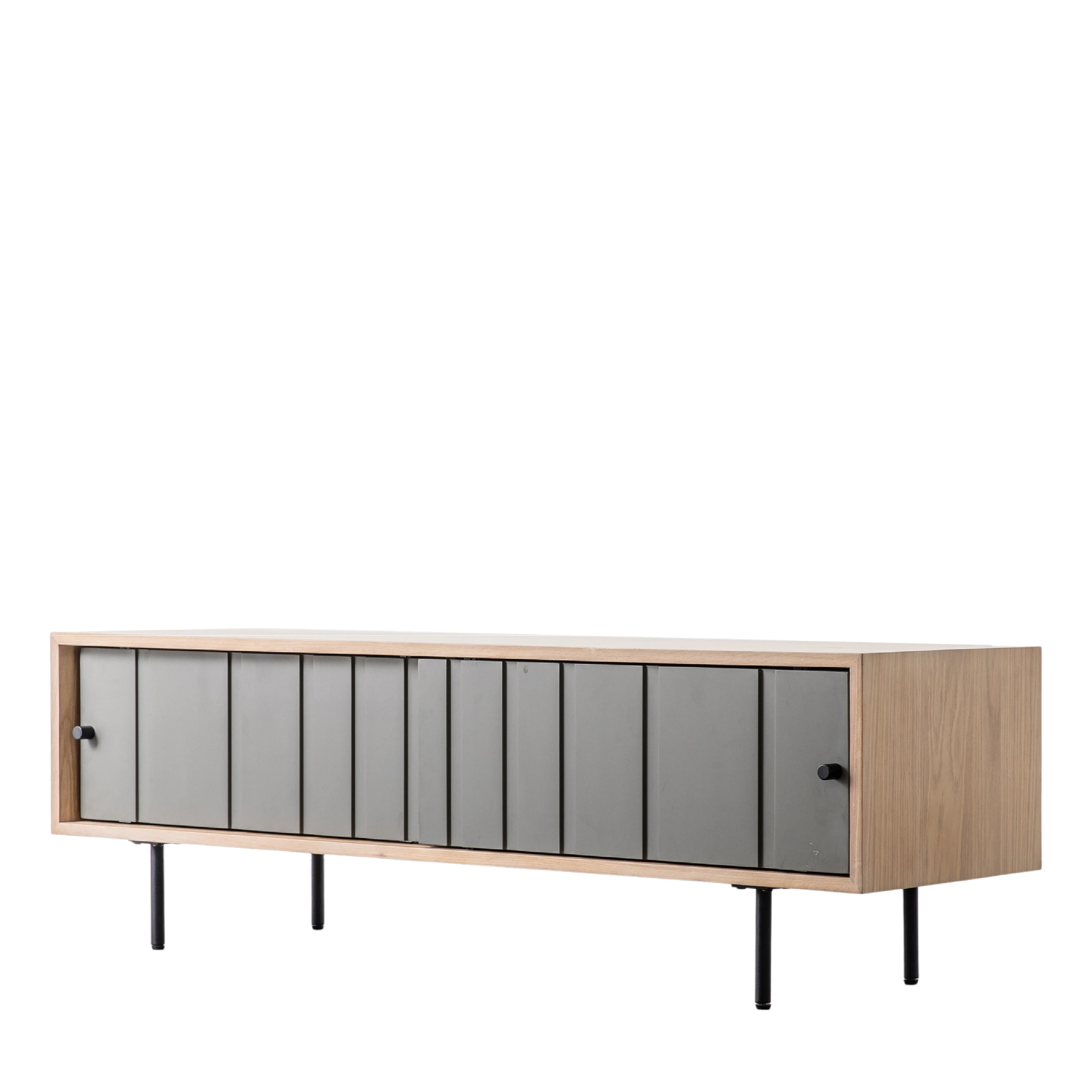 Fuji Japandi 2 Door Media Unit | Grey - Image 5