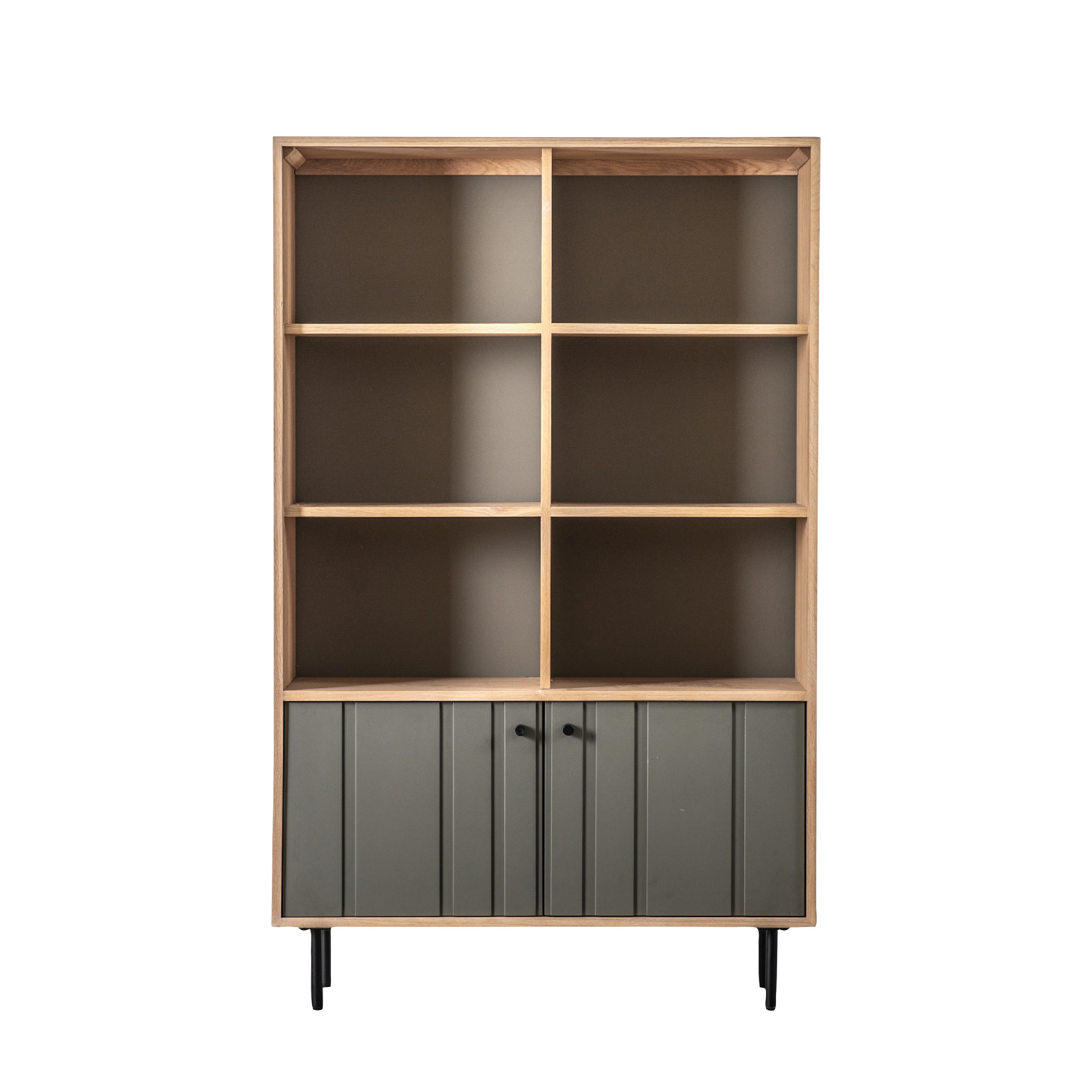 Fuji Japandi 2 Door Open Display Unit | Grey - Image 3
