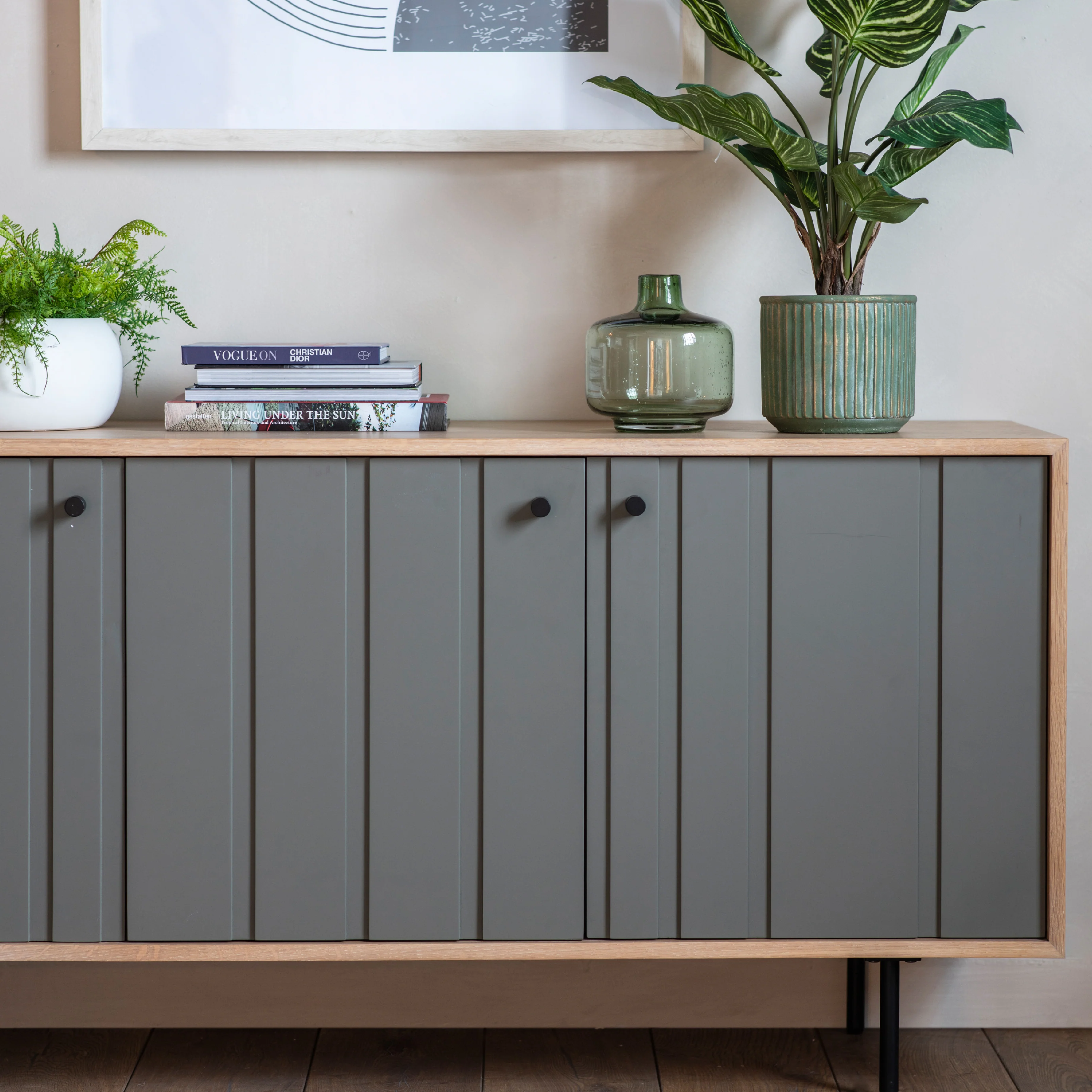Fuji Japandi 3 Door Sideboard | Grey - Image 2