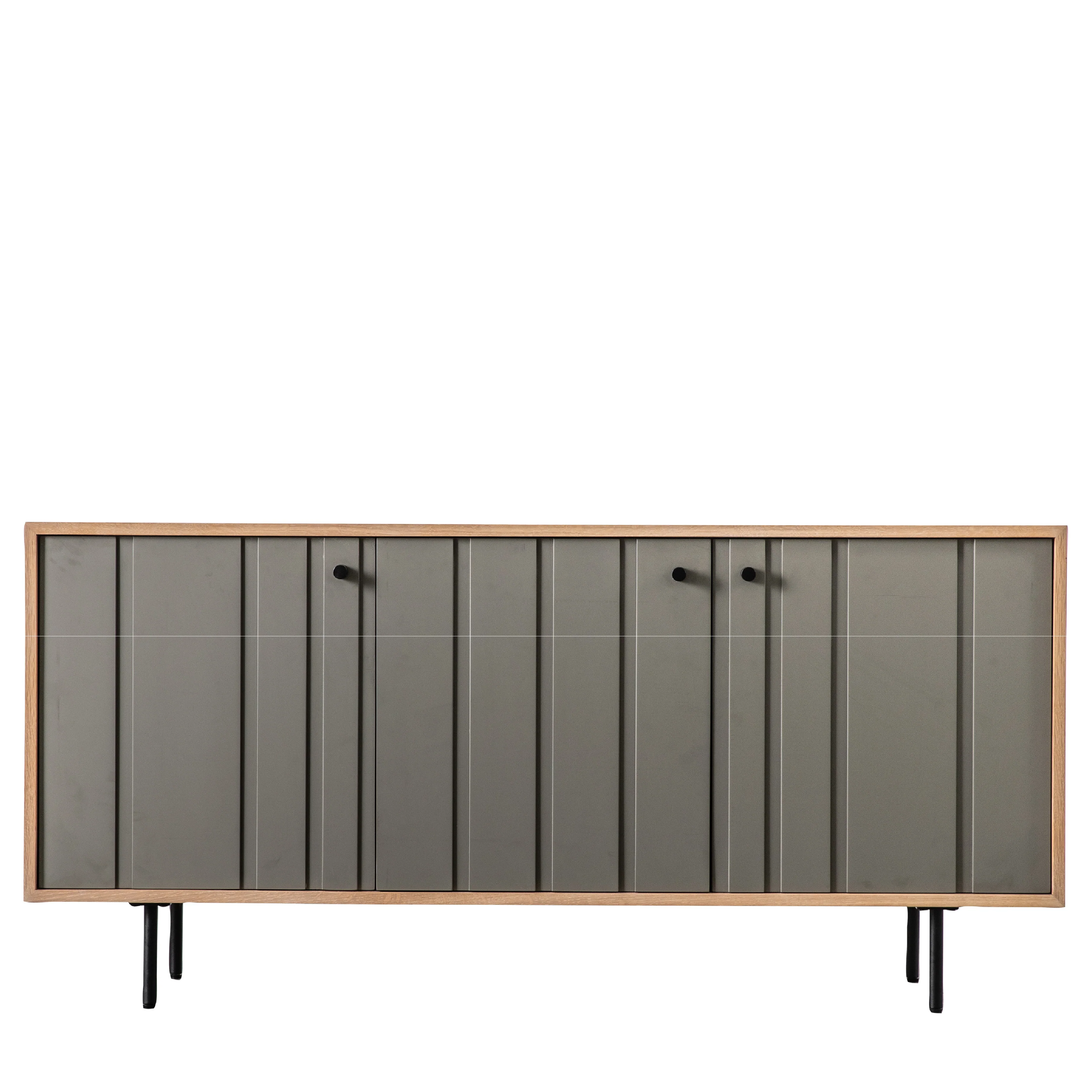 Fuji Japandi 3 Door Sideboard | Grey - Image 3