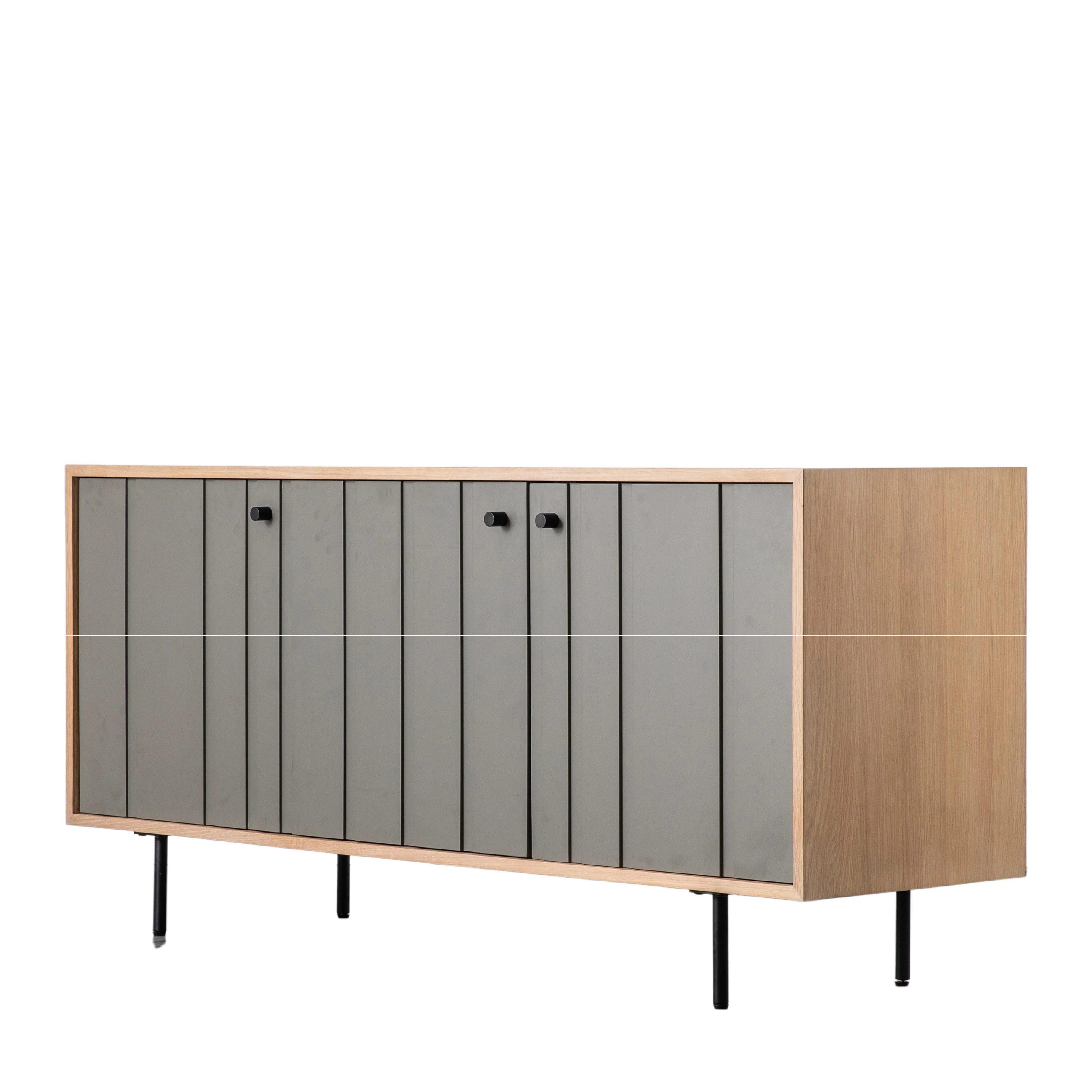 Fuji Japandi 3 Door Sideboard | Grey - Image 5