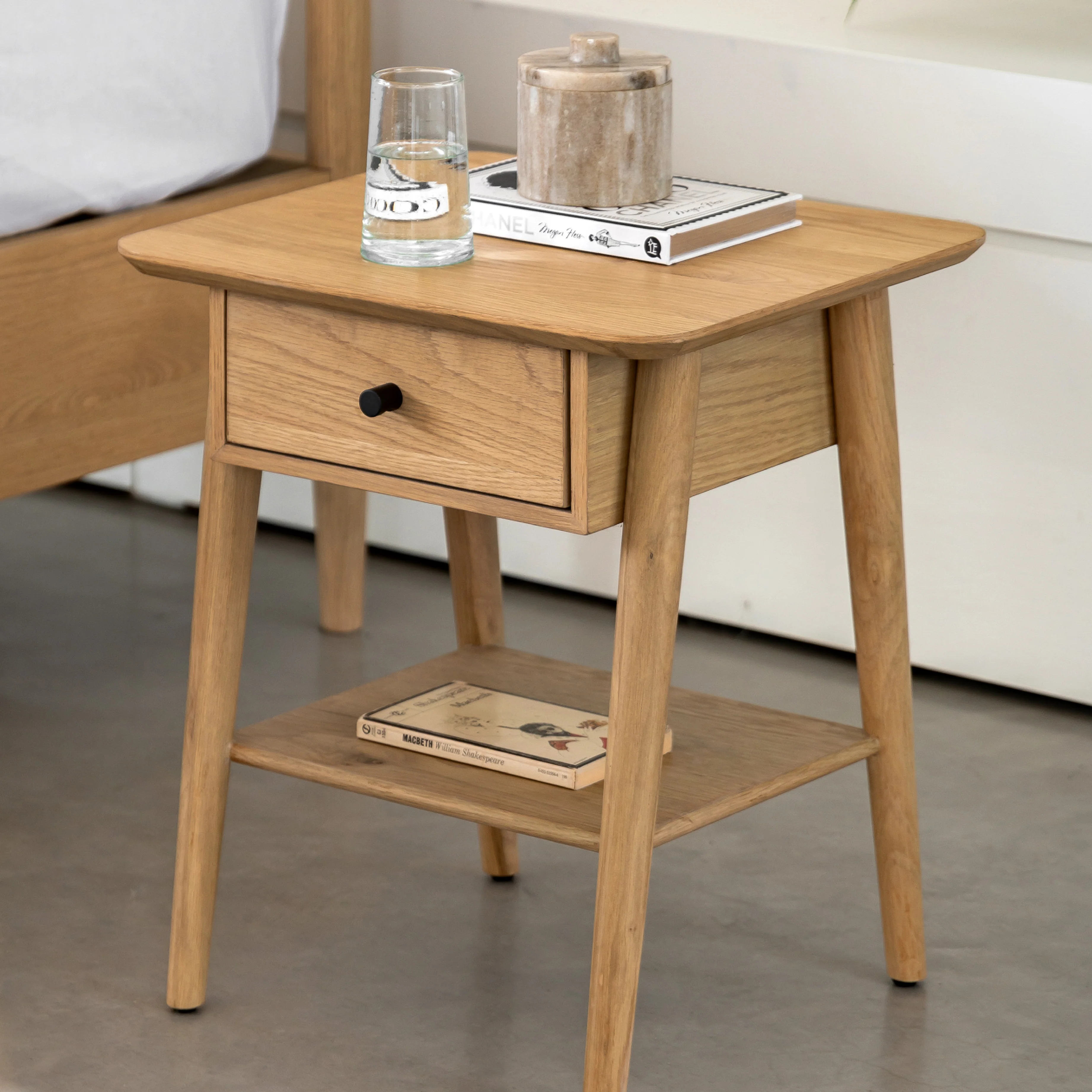 Hatfield 1 Drawer Bedside Table | Natural Oak