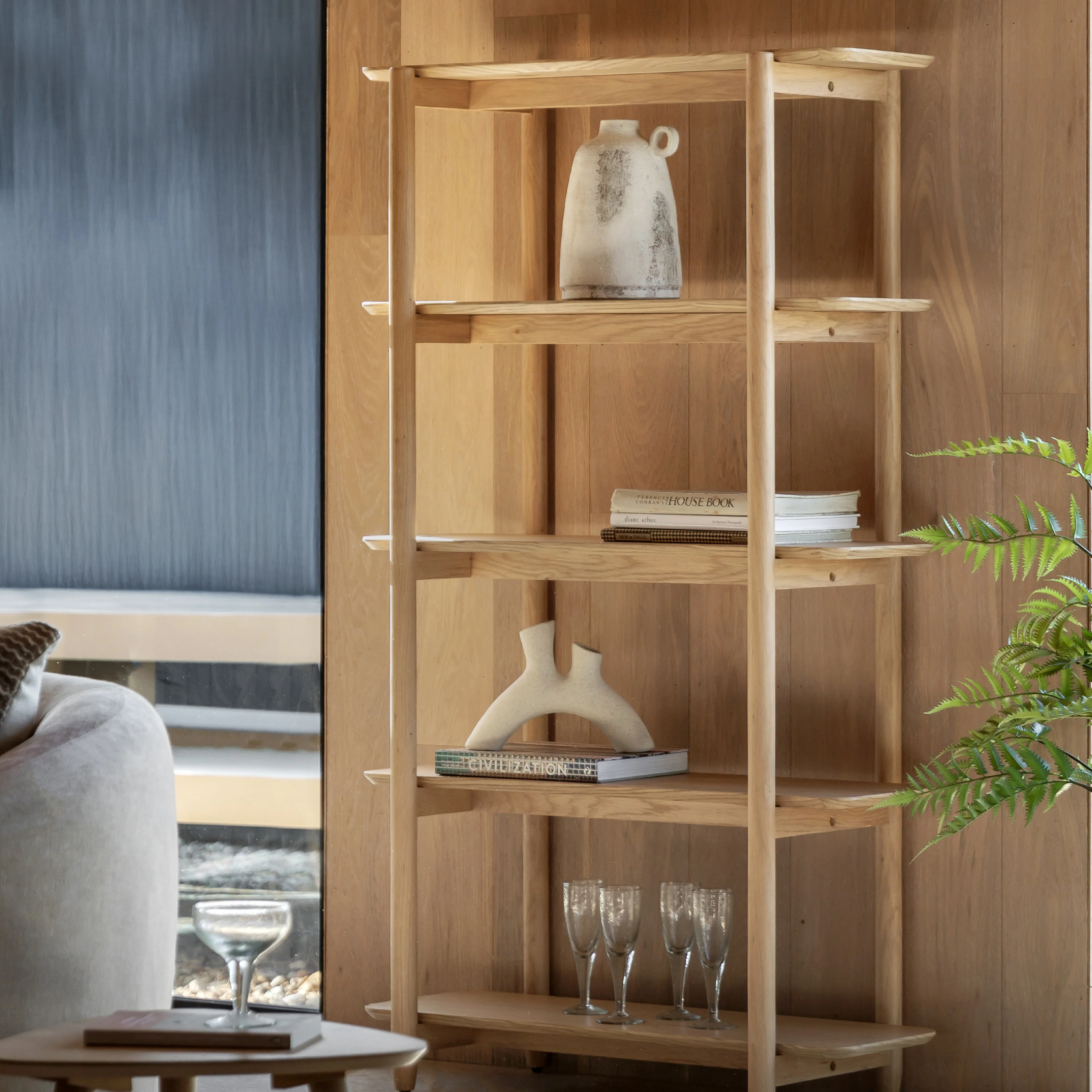Hatfield Open Display Unit | Natural Oak | Tall - Image 2