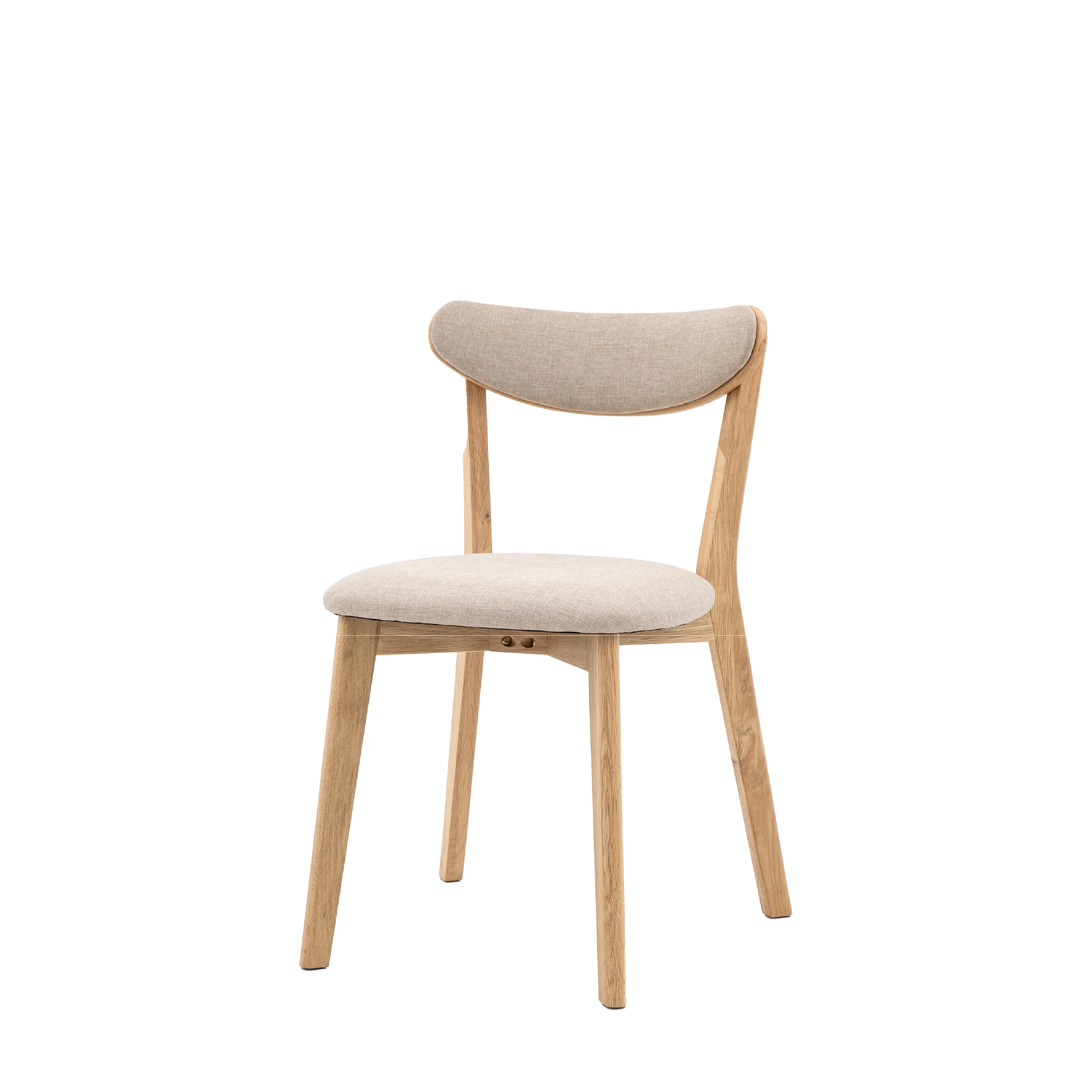 Hatfield Retro Upholstered Dining Chairs | Natural Oak | Set of 2 - Image 3