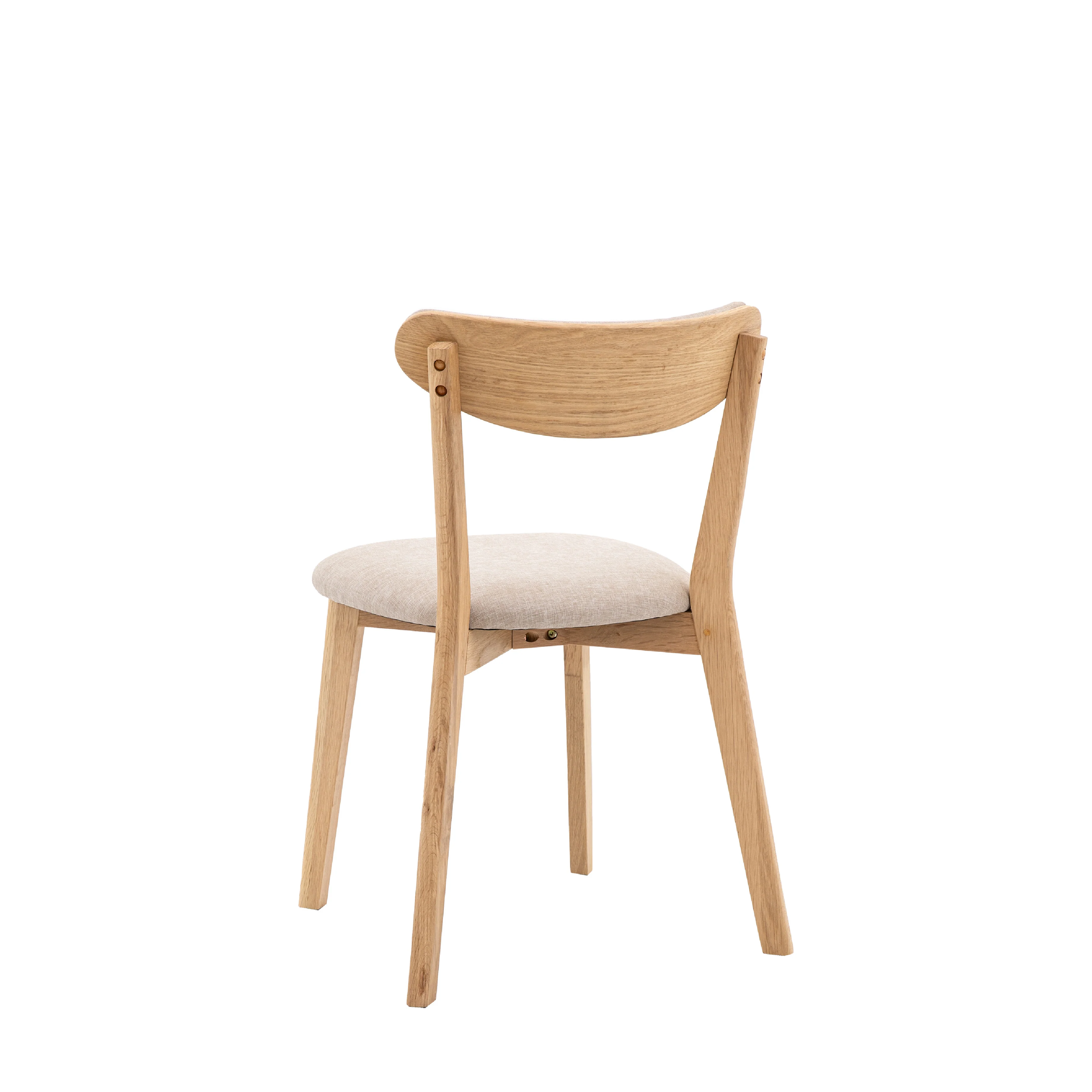 Hatfield Retro Upholstered Dining Chairs | Natural Oak | Set of 2 - Image 4