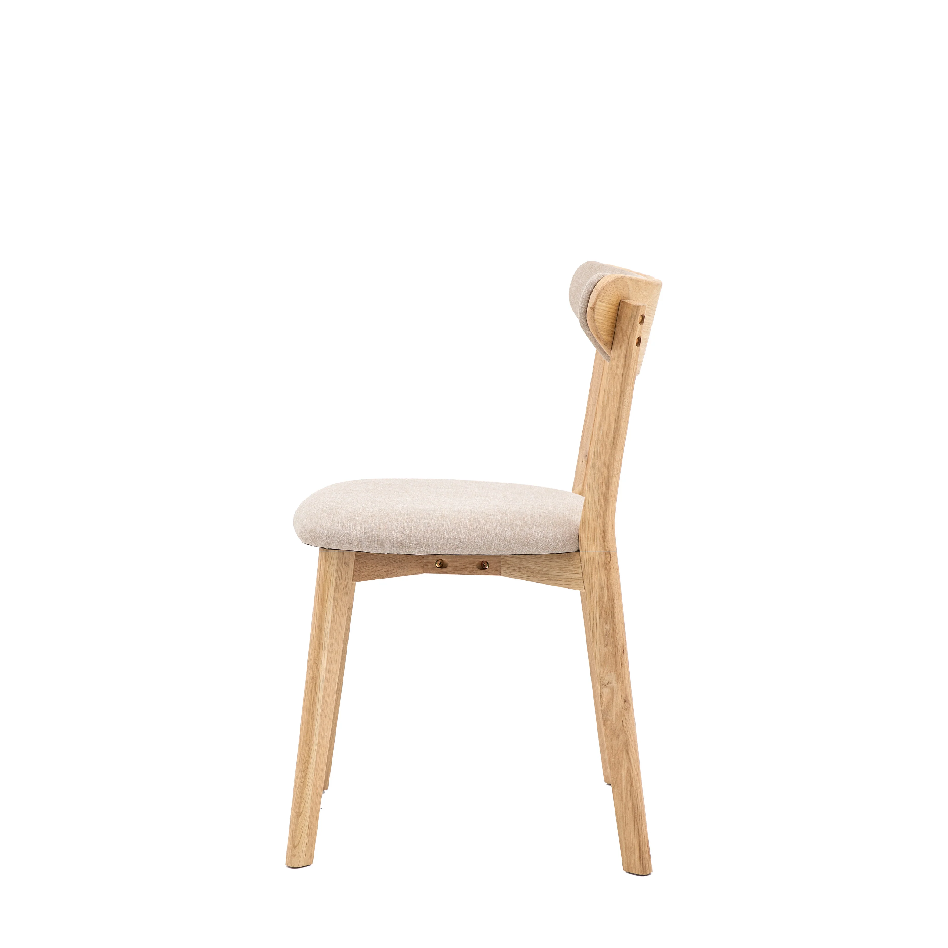 Hatfield Retro Upholstered Dining Chairs | Natural Oak | Set of 2 - Image 5