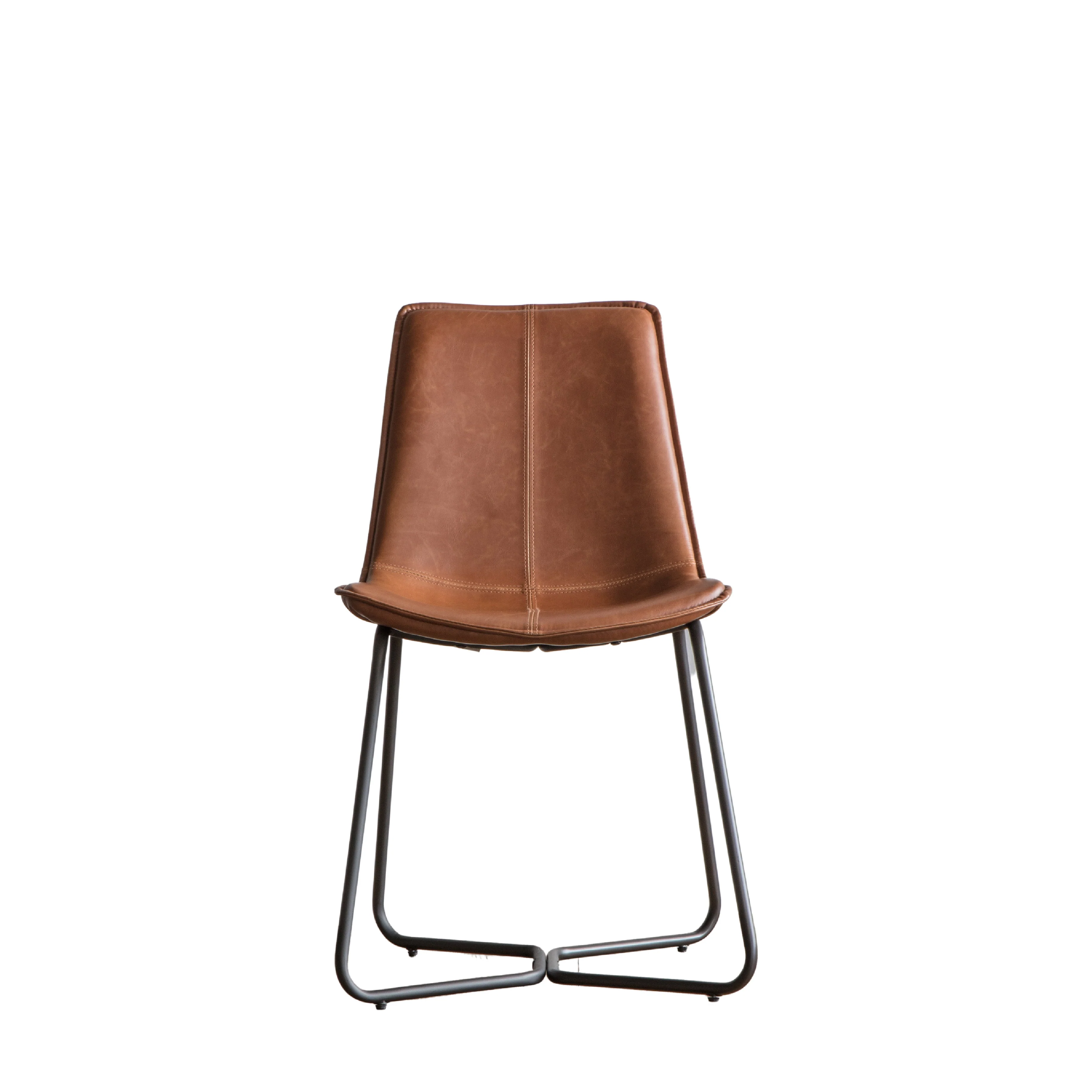 Hawking Vegan Leather Chairs | Brown | Set of 2 - Image 2