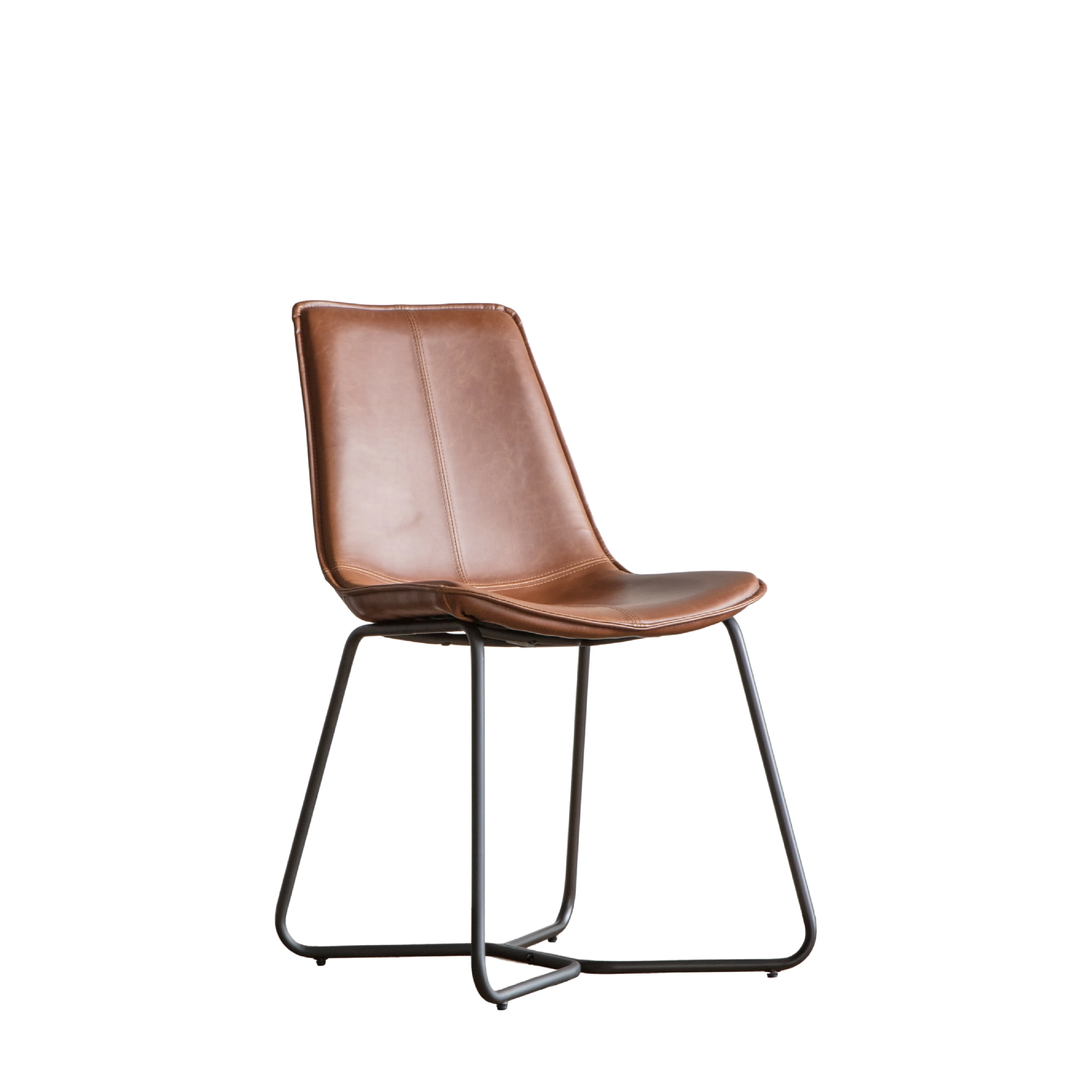 Hawking Vegan Leather Chairs | Brown | Set of 2 - Image 3