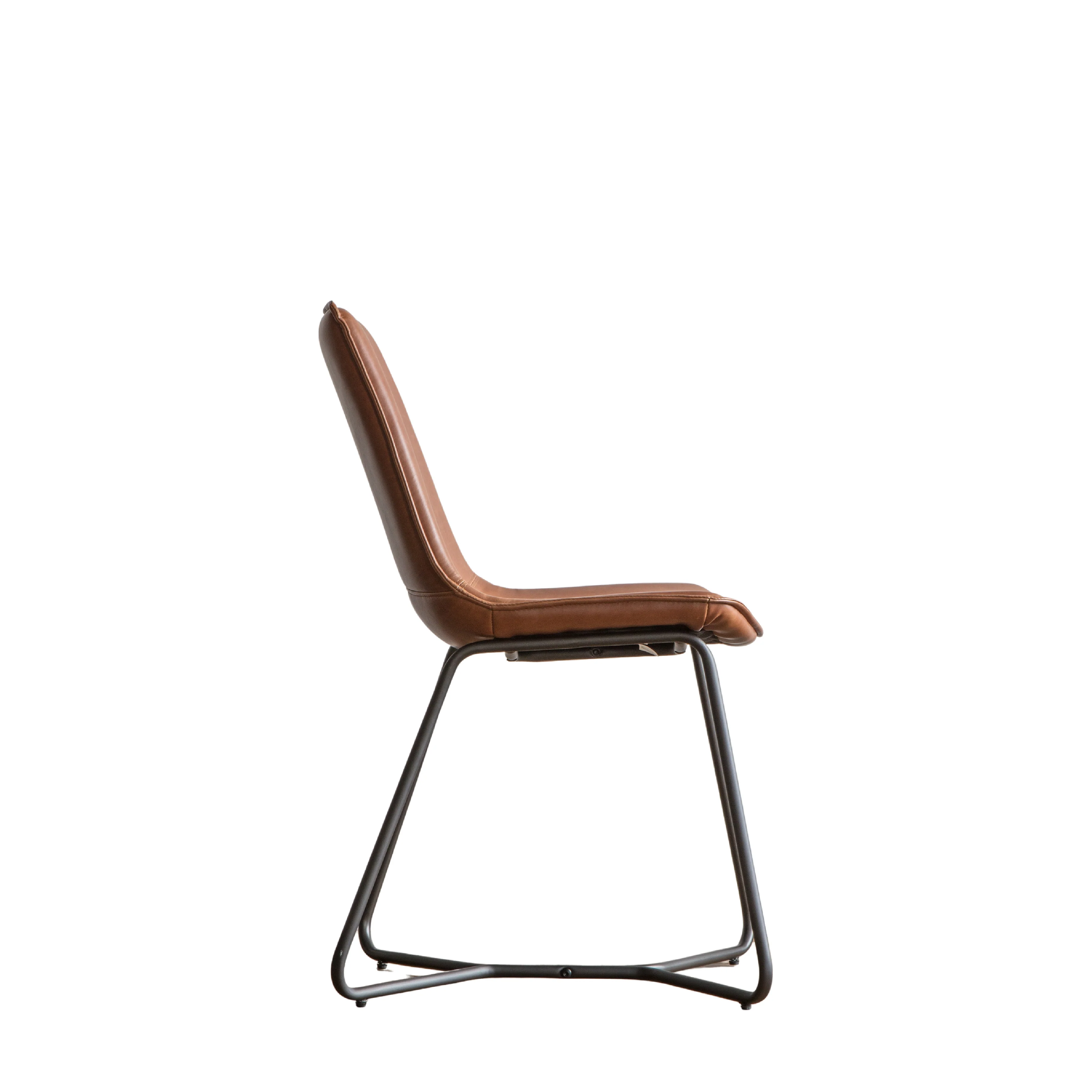 Hawking Vegan Leather Chairs | Brown | Set of 2 - Image 4