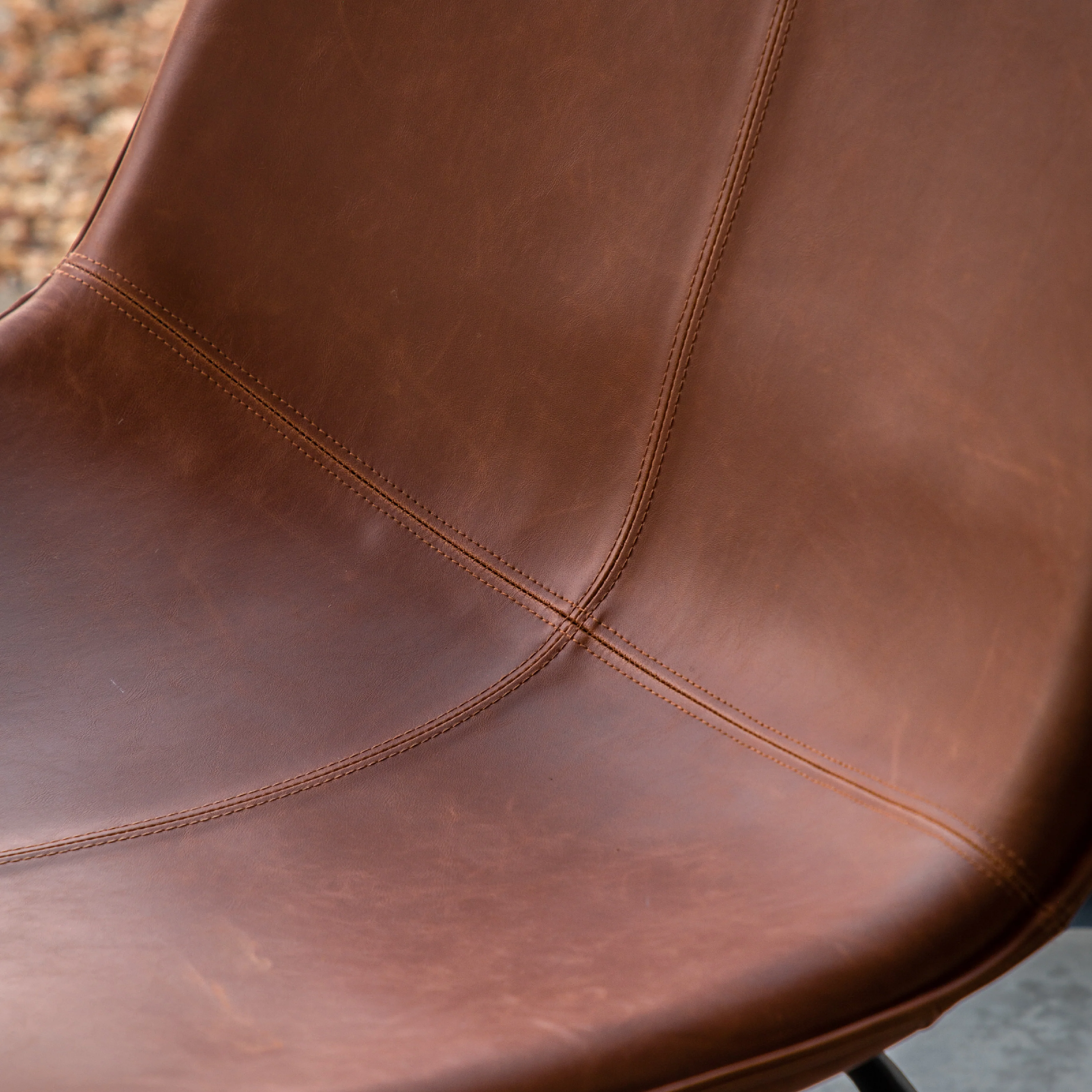 Hawking Vegan Leather Lounge Chair | Brown - Image 2