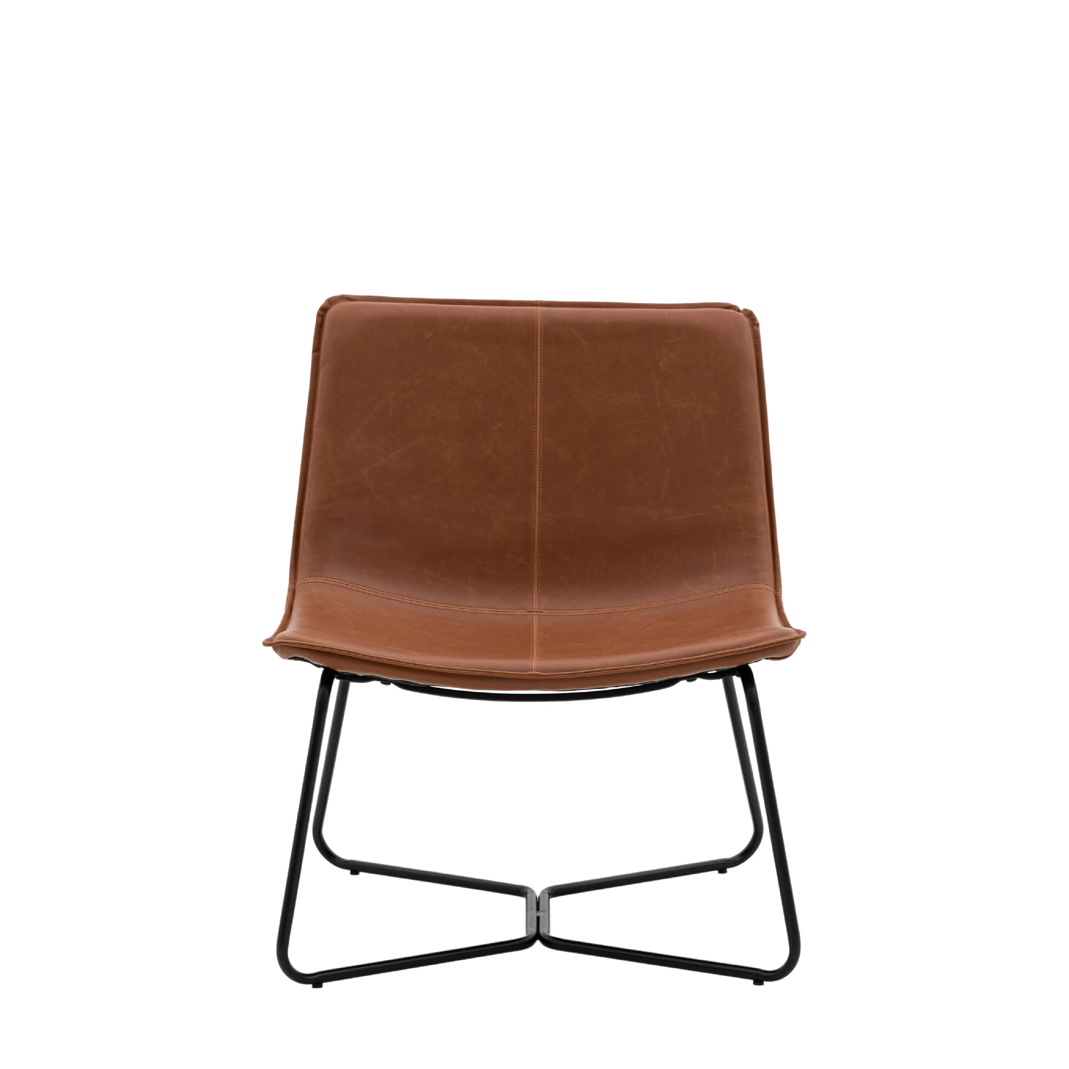 Hawking Vegan Leather Lounge Chair | Brown - Image 3