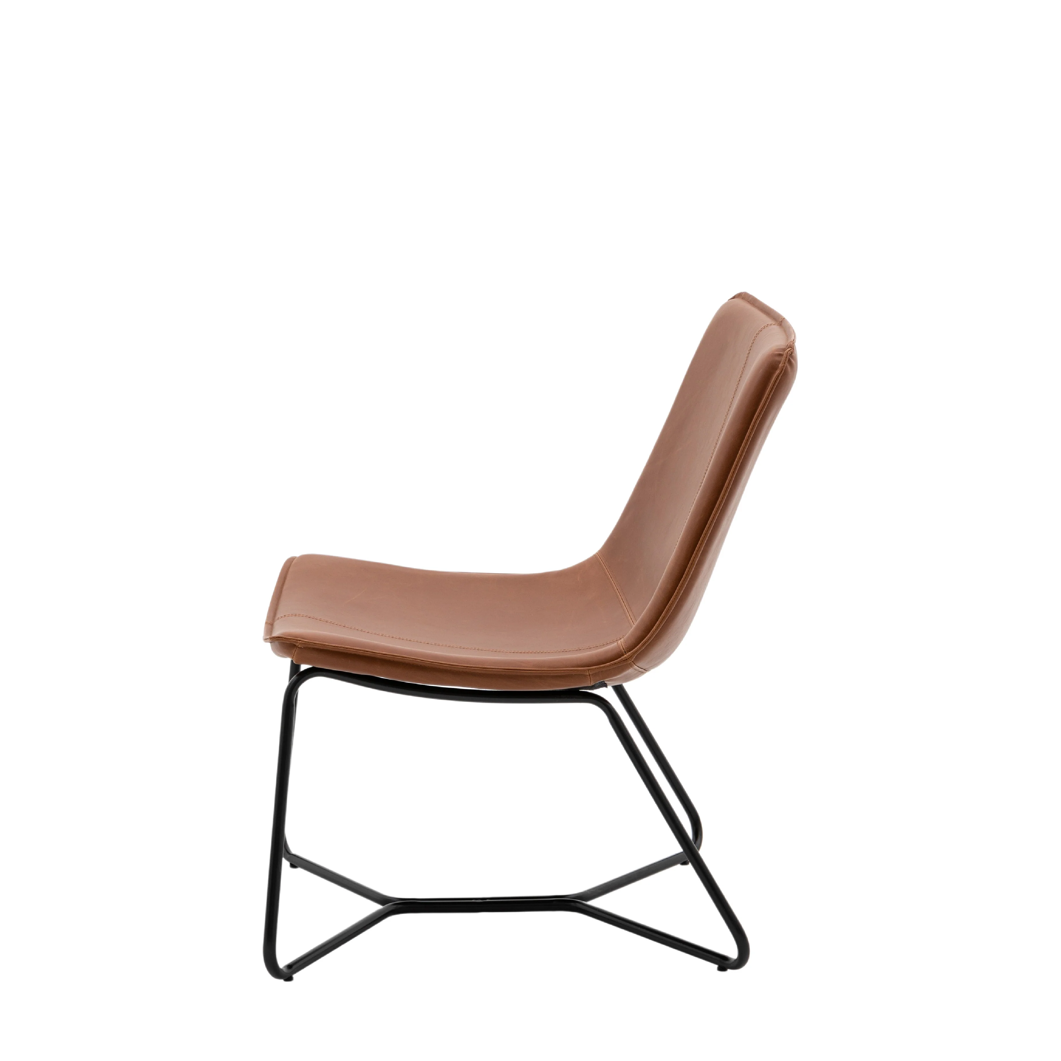 Hawking Vegan Leather Lounge Chair | Brown - Image 4