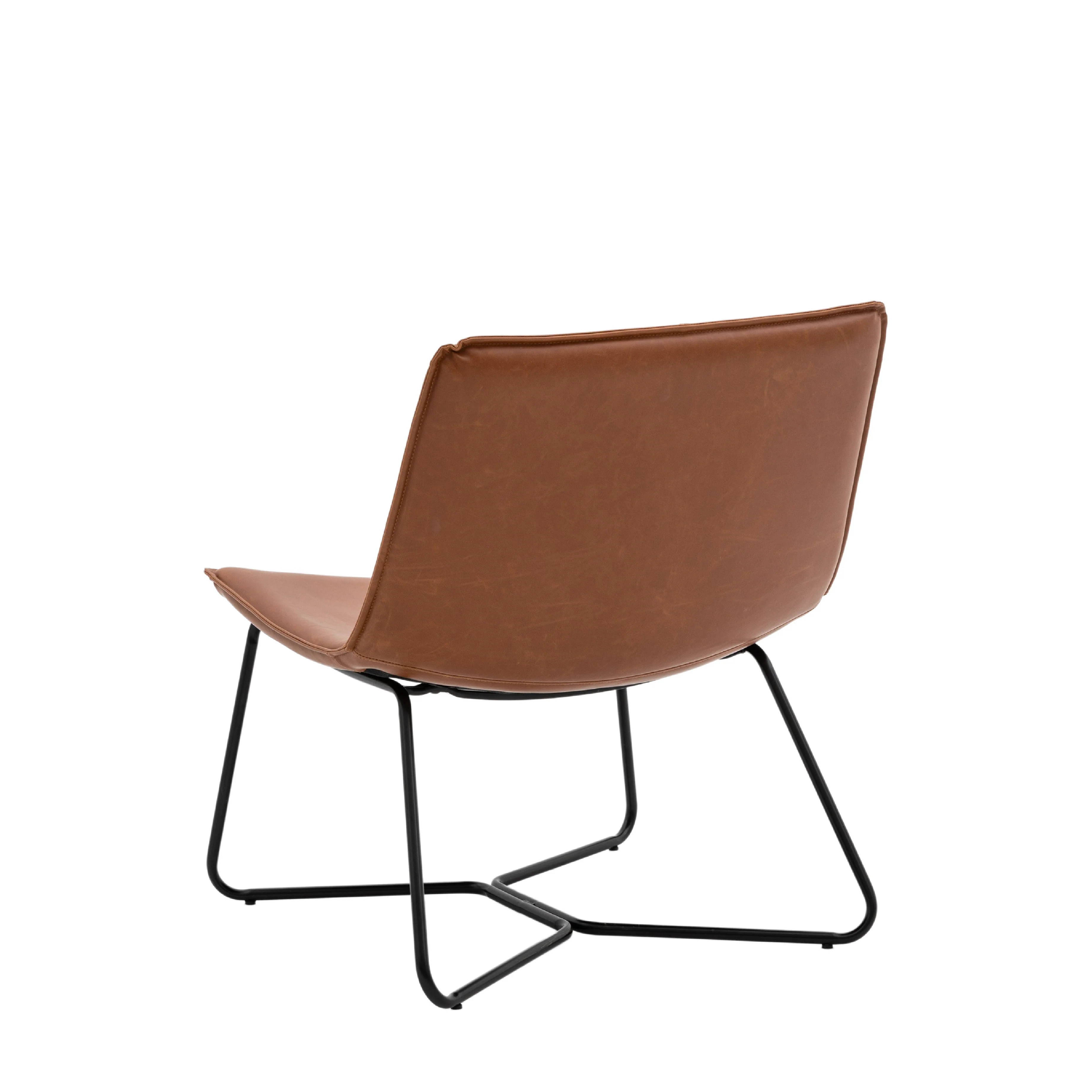 Hawking Vegan Leather Lounge Chair | Brown - Image 5