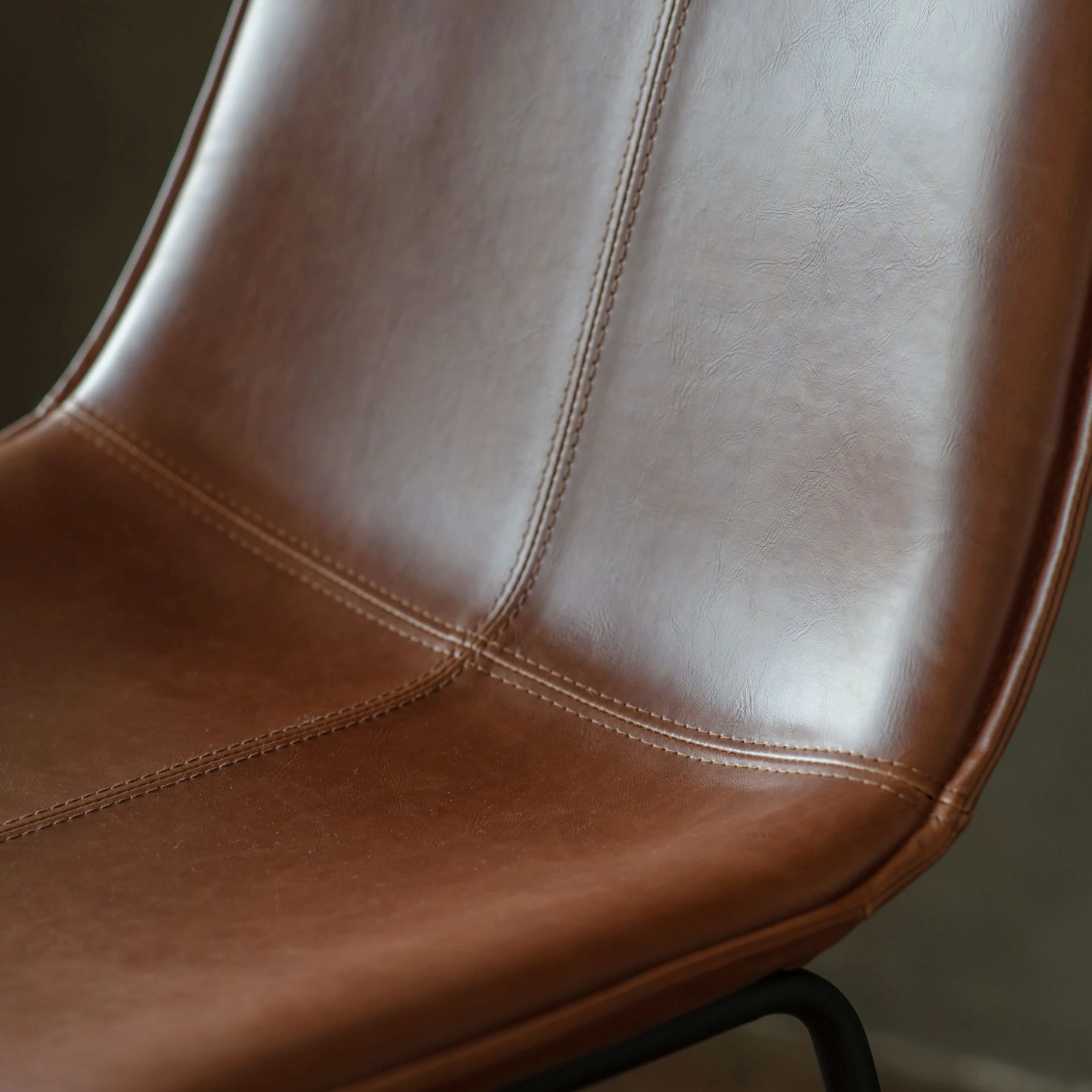 Hawking Vegan Leather Stools | Brown | Set of 2 - Image 2