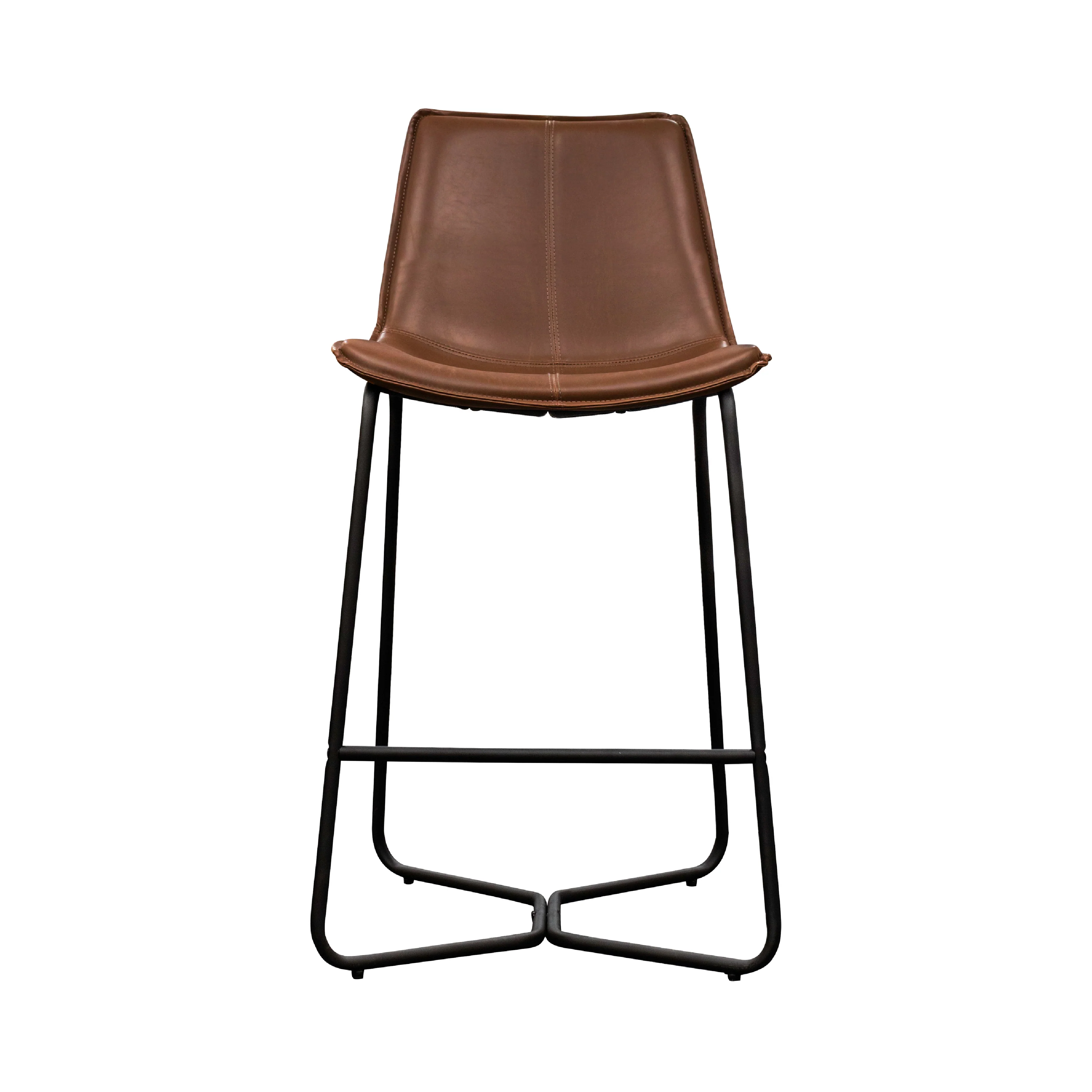 Hawking Vegan Leather Stools | Brown | Set of 2 - Image 3