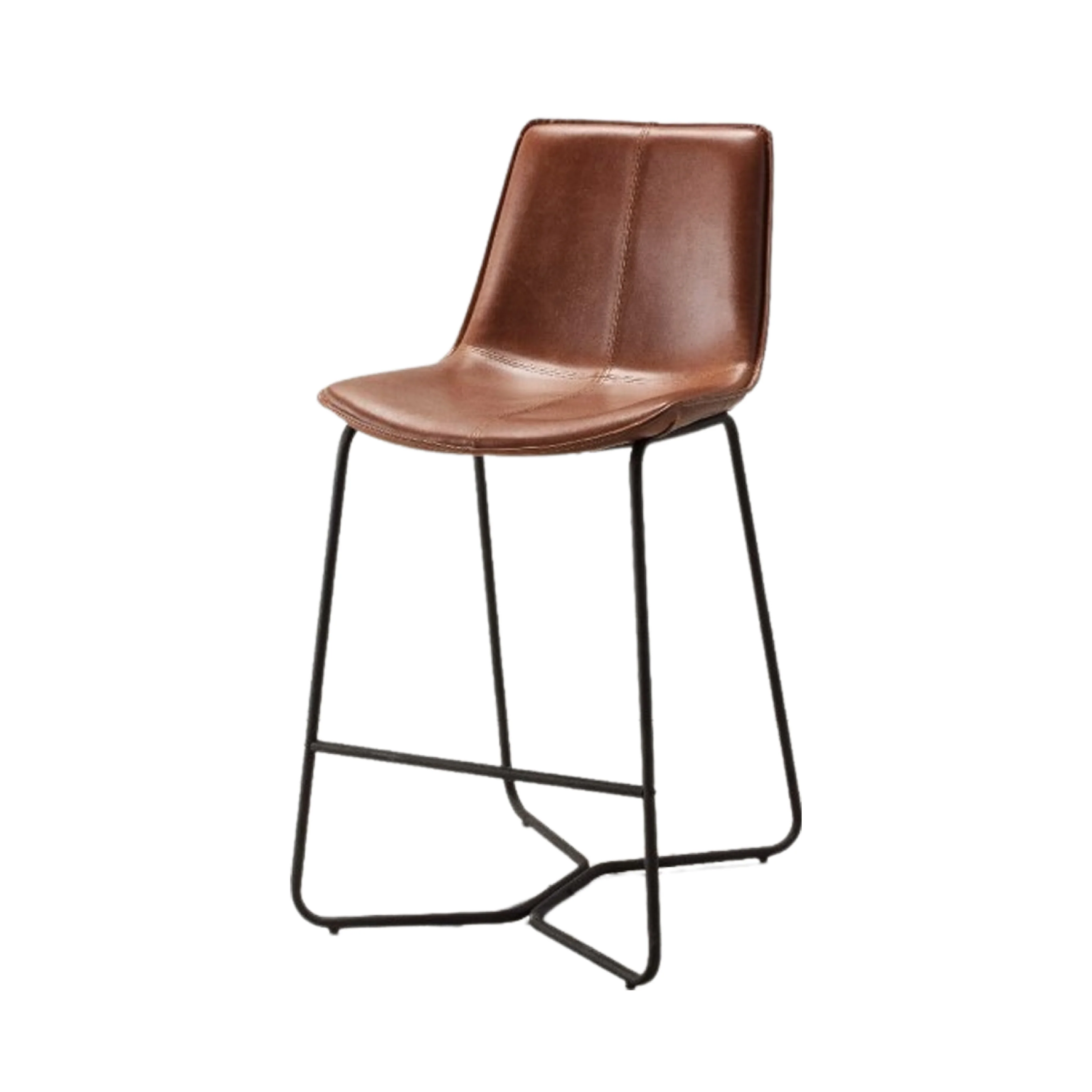 Hawking Vegan Leather Stools | Brown | Set of 2 - Image 4