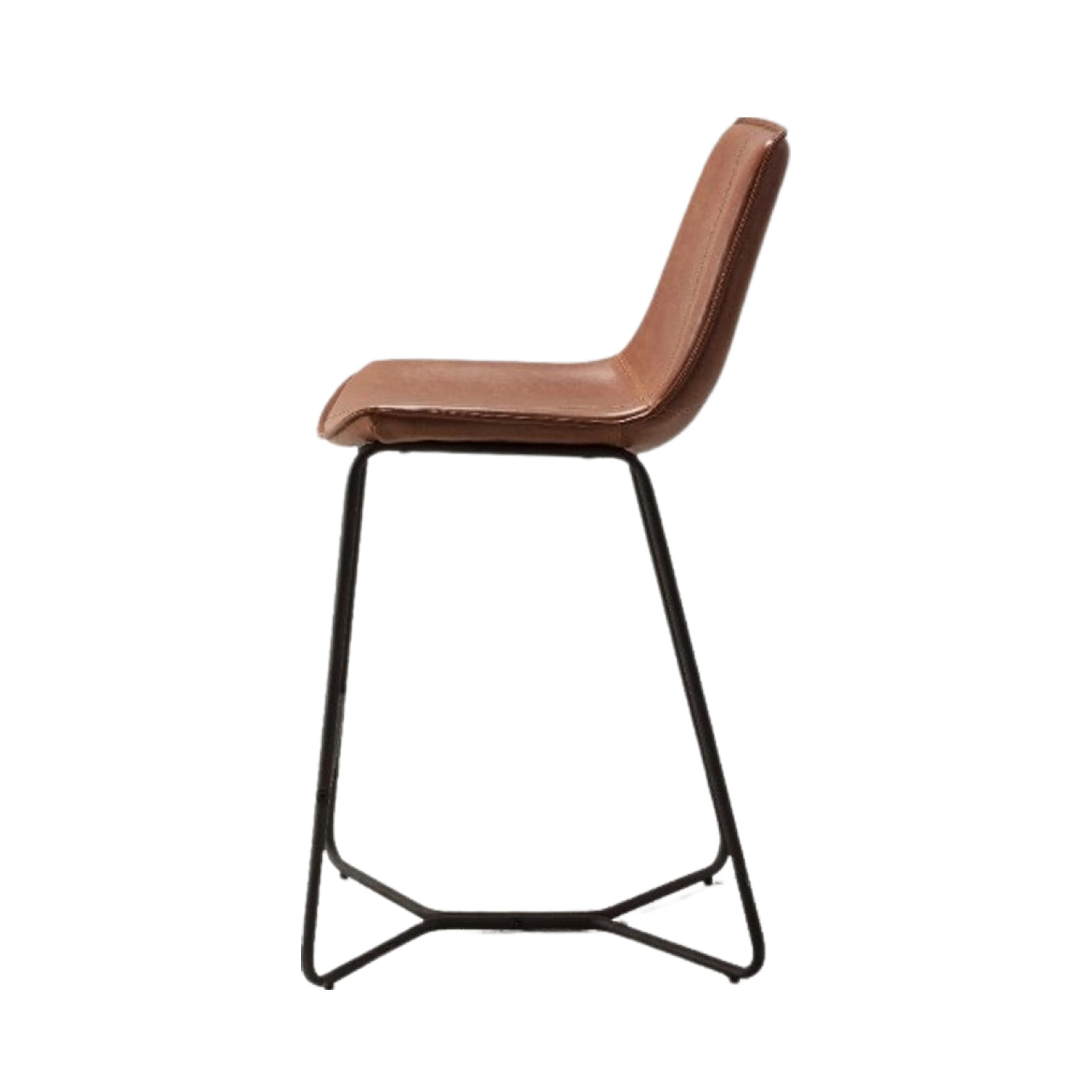 Hawking Vegan Leather Stools | Brown | Set of 2 - Image 5