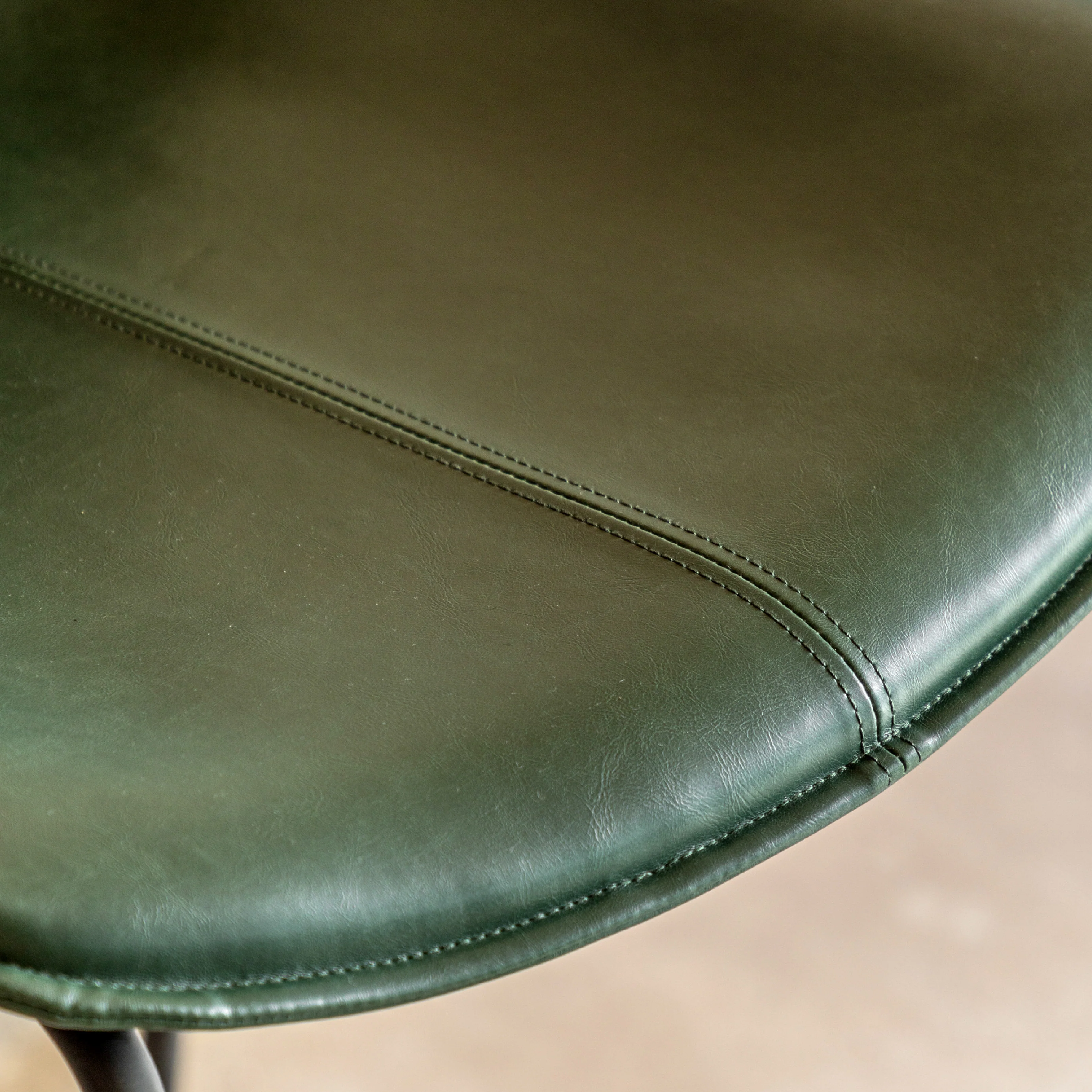 Hawking Vegan Leather Stools | Green | Set of 2 - Image 2