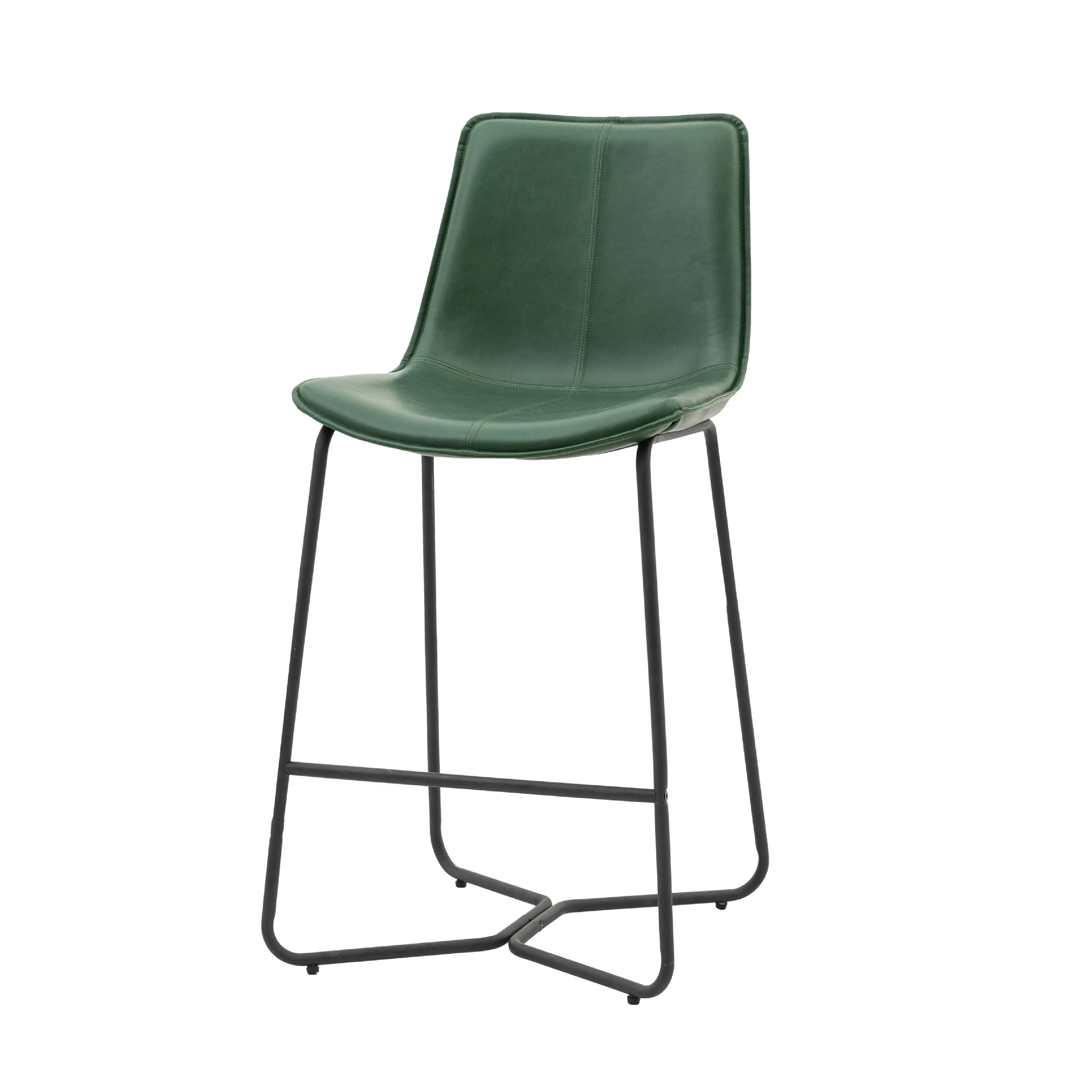 Hawking Vegan Leather Stools | Green | Set of 2 - Image 4