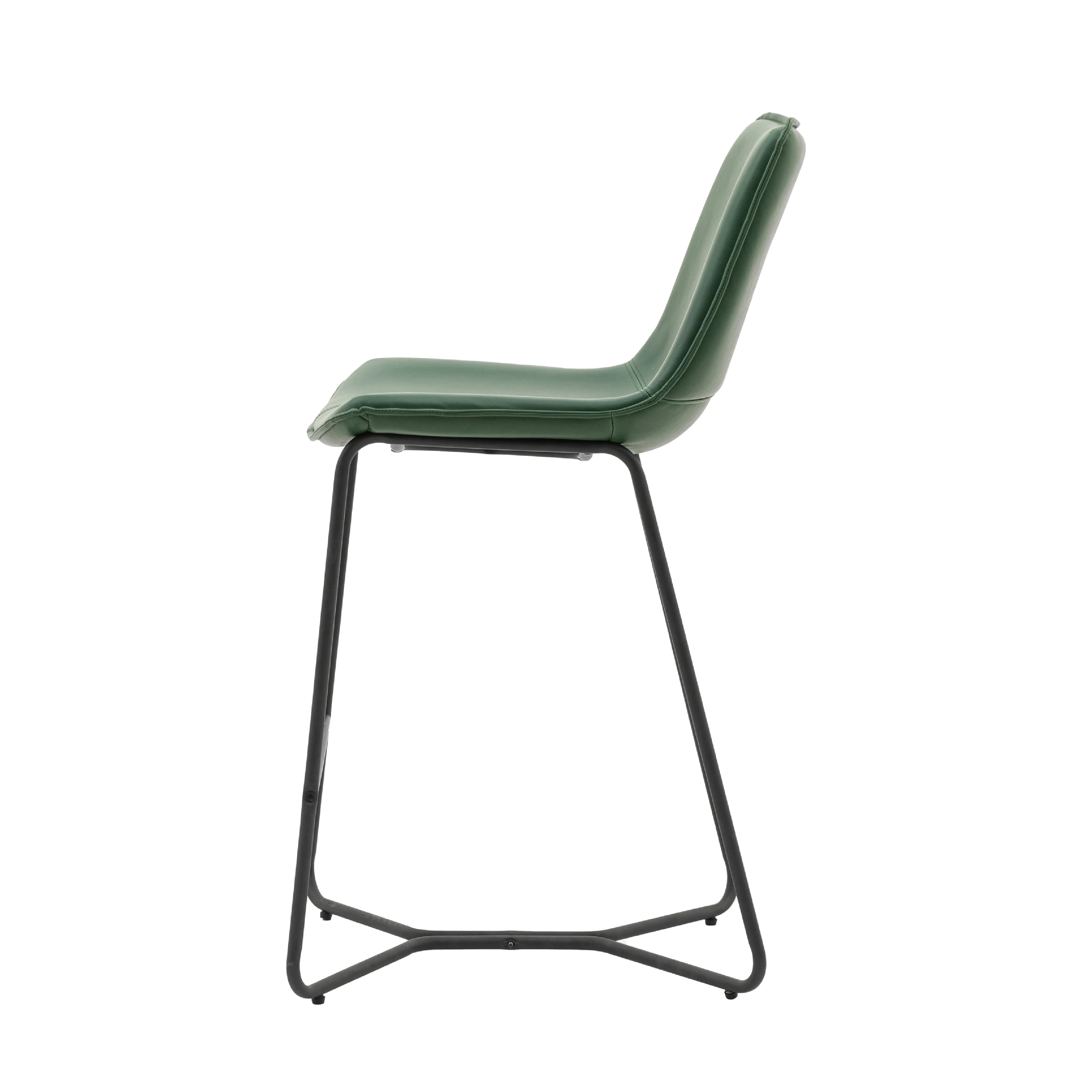 Hawking Vegan Leather Stools | Green | Set of 2 - Image 5