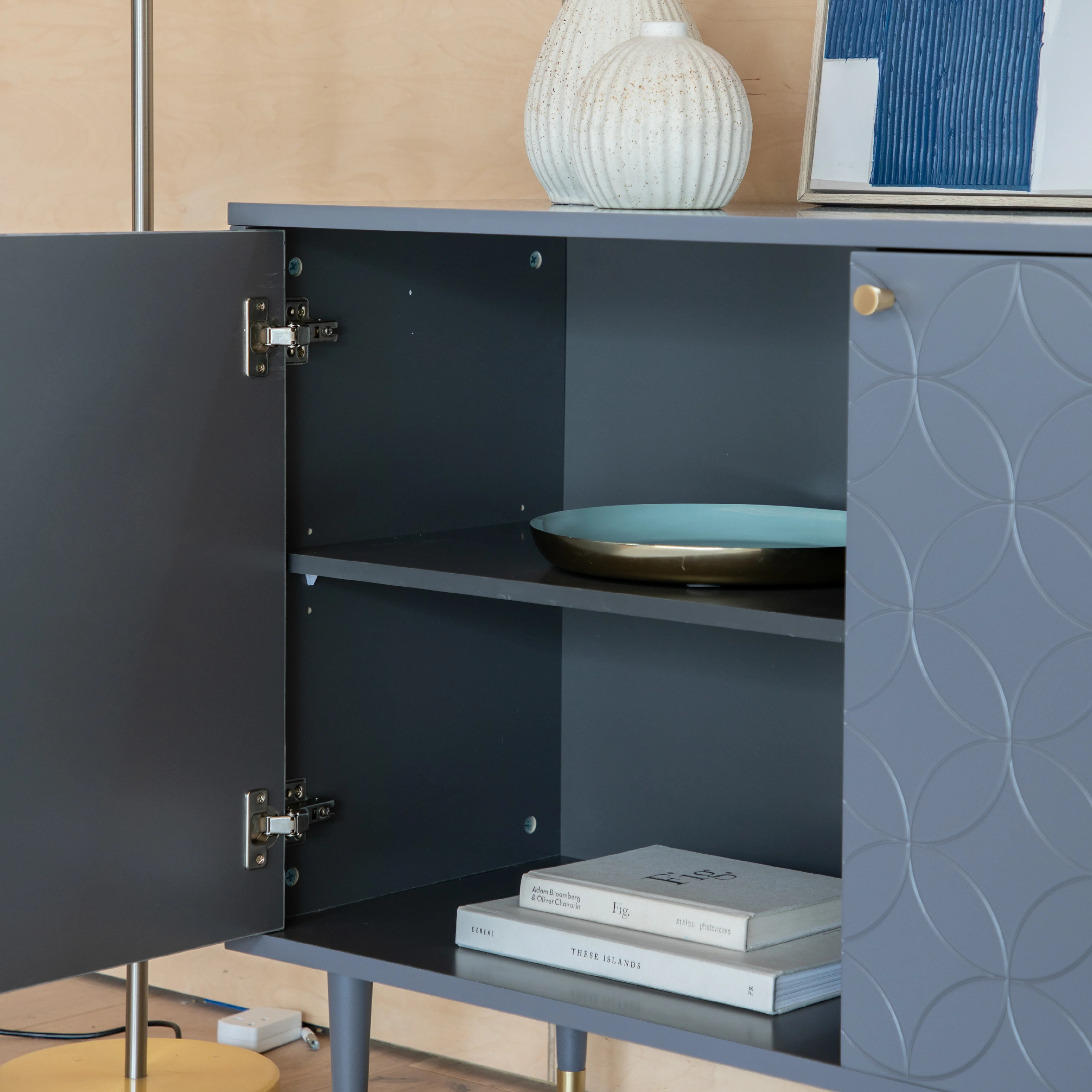 Holbrook Bauhaus 2 Door Cabinet | Grey - Image 2