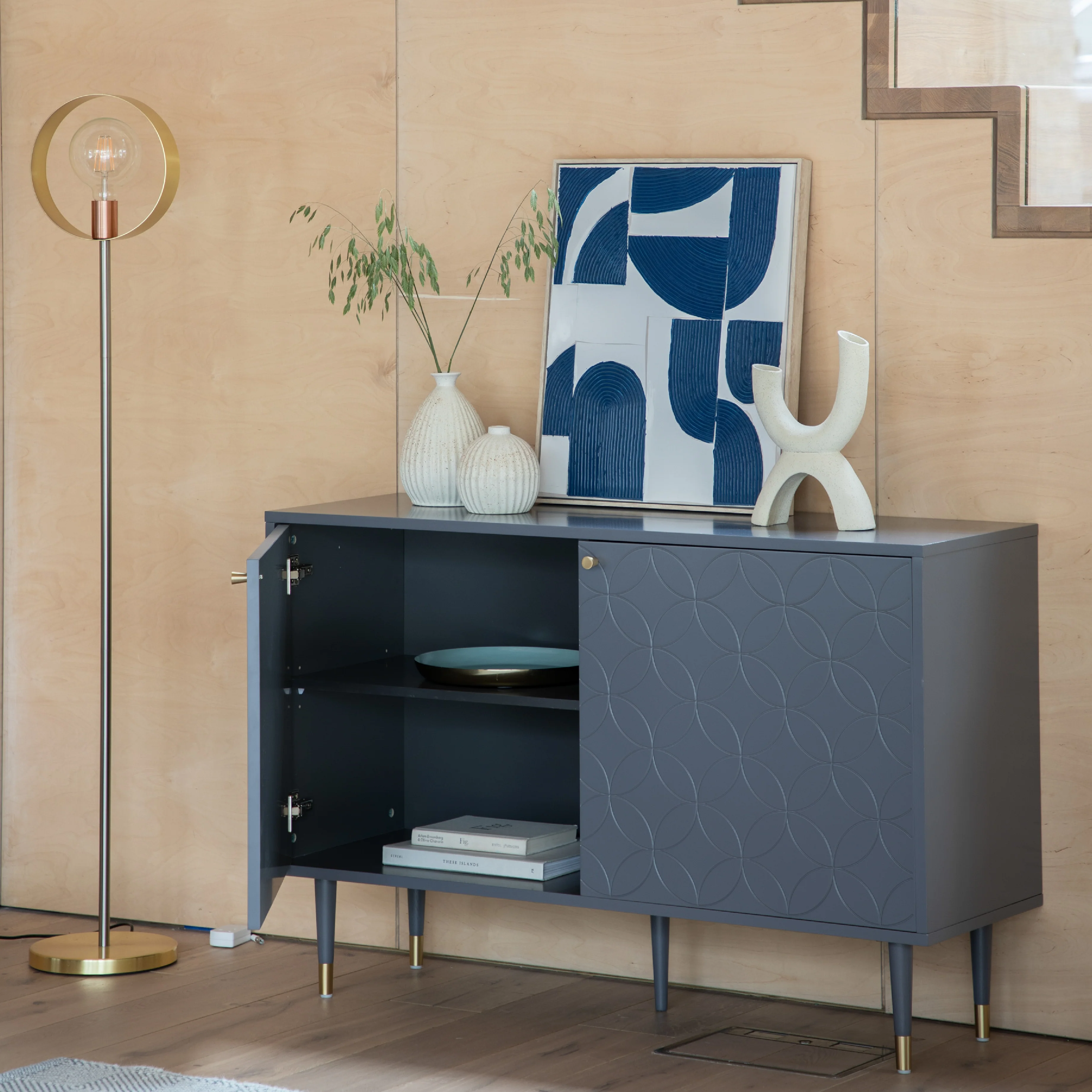 Holbrook Bauhaus 2 Door Cabinet | Grey - Image 5