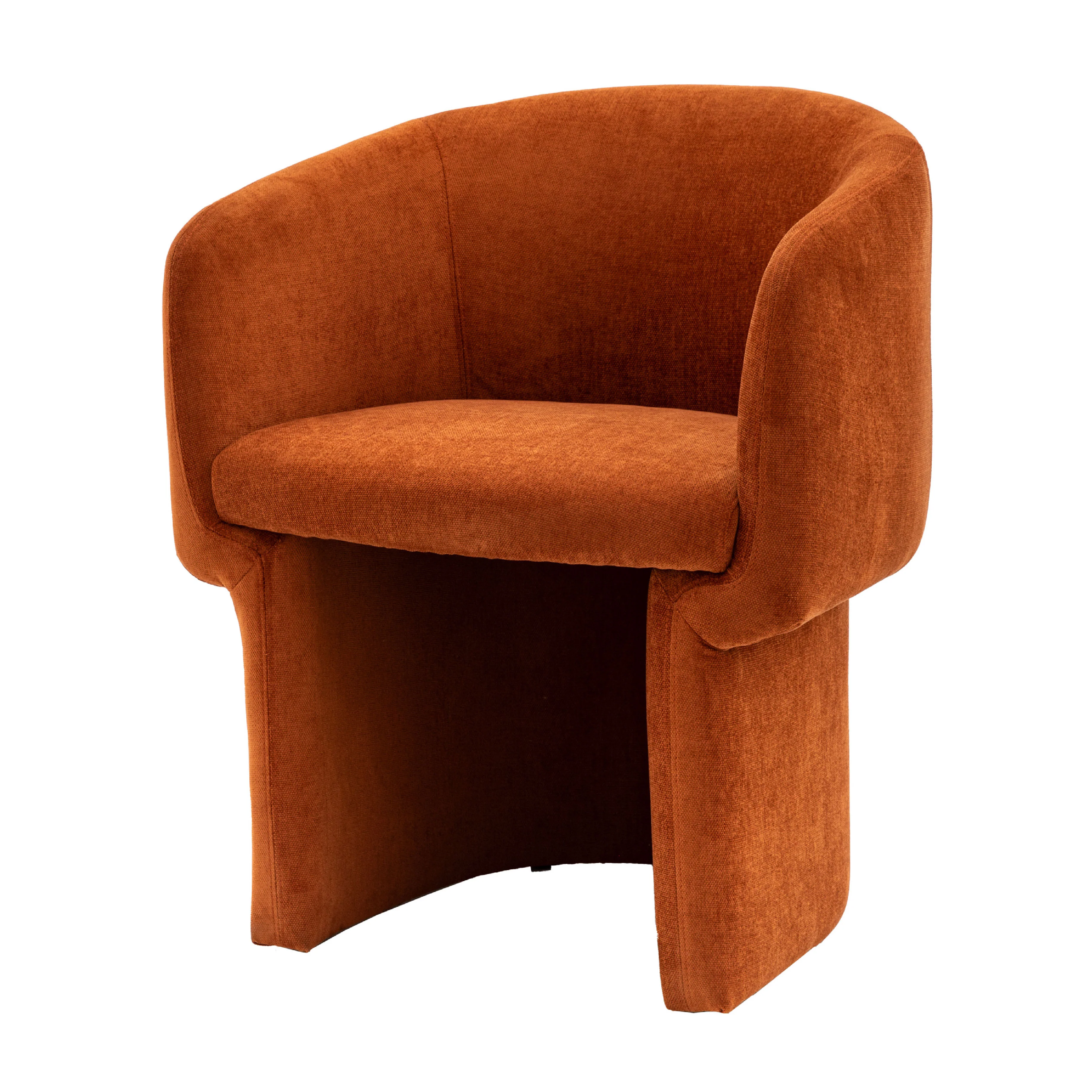 Holm Retro Tub Dining Chair | Rust Red - Image 3