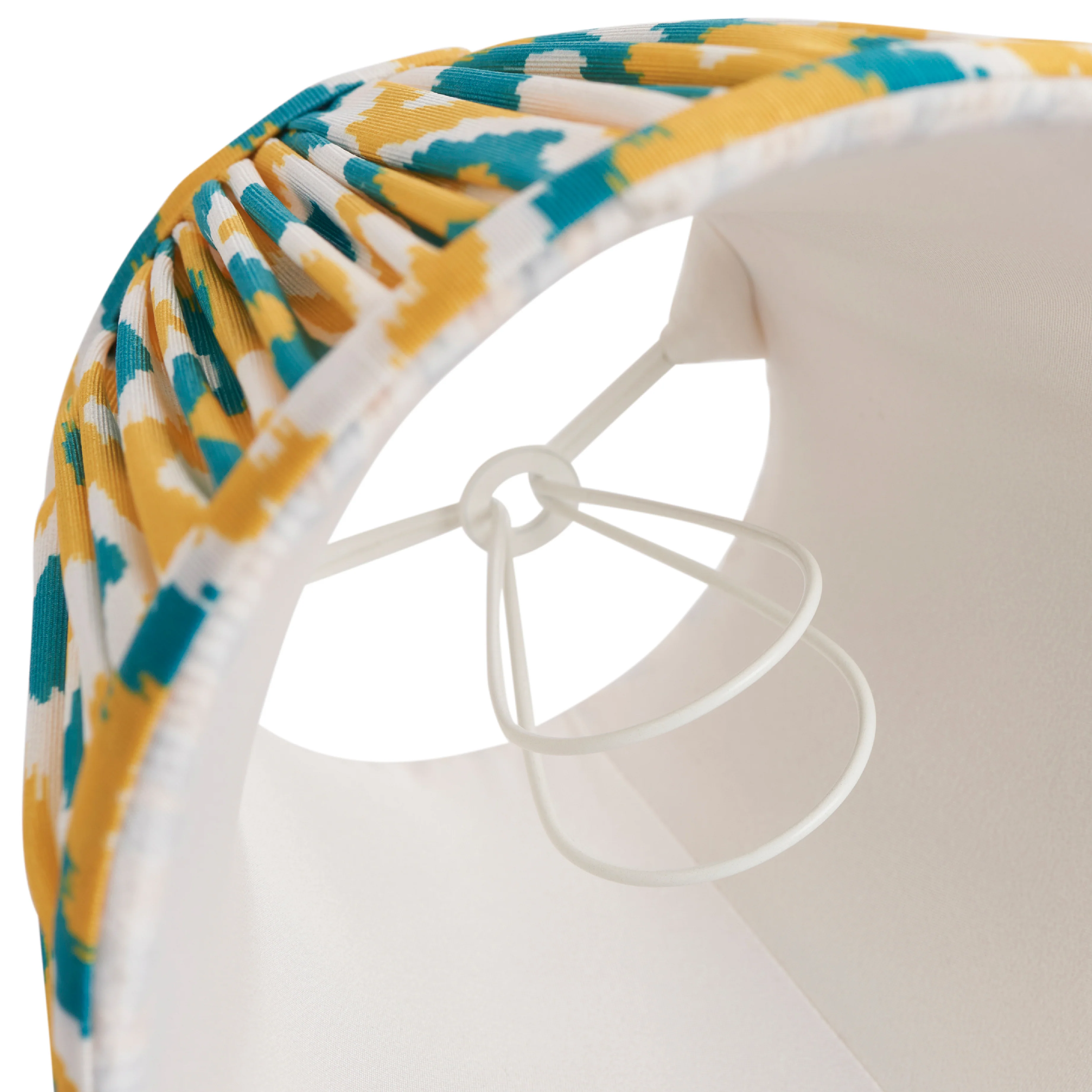 Ikat Fabric Shade | Jade/Yellow | 16cm - Image 4