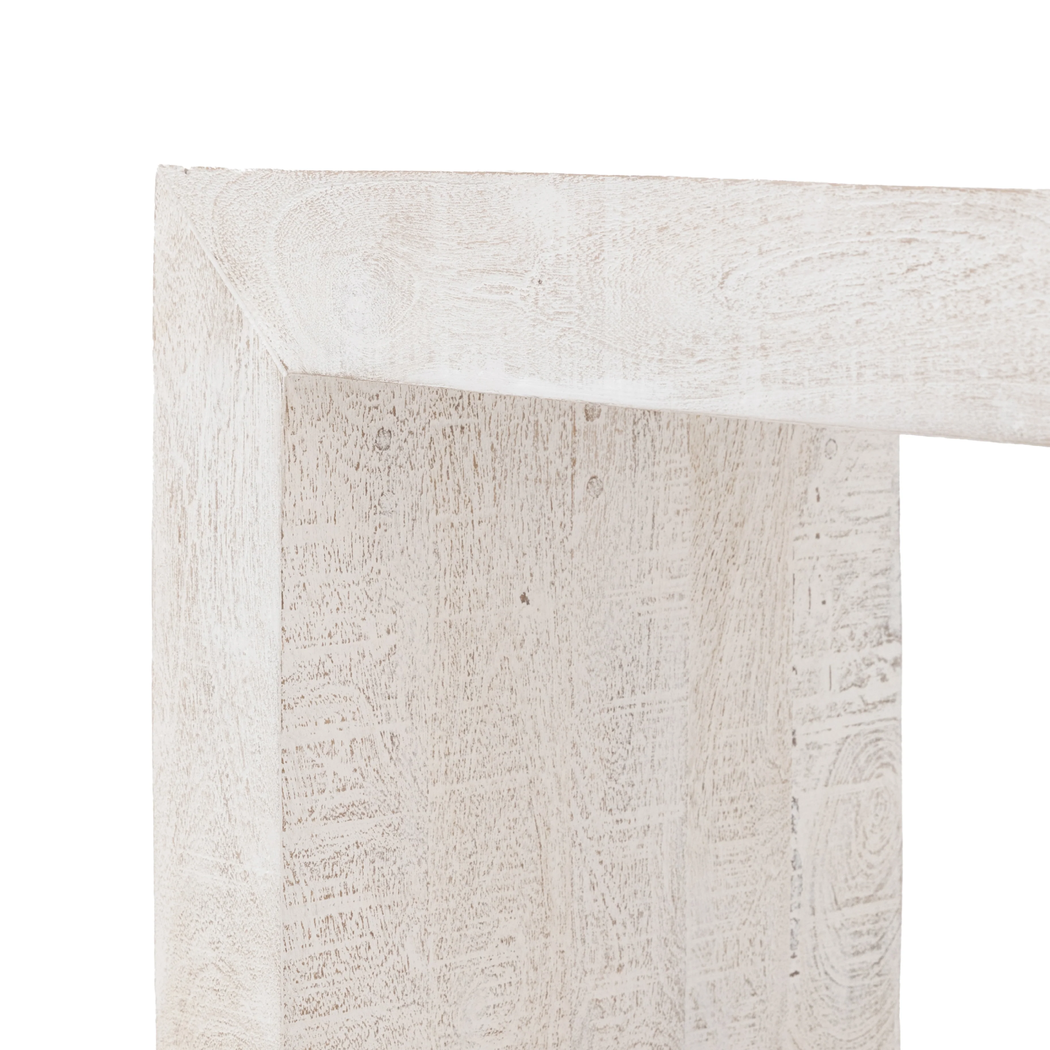 Iowa Rustic Mango Wood Dining Bench | Whitewash - Image 5