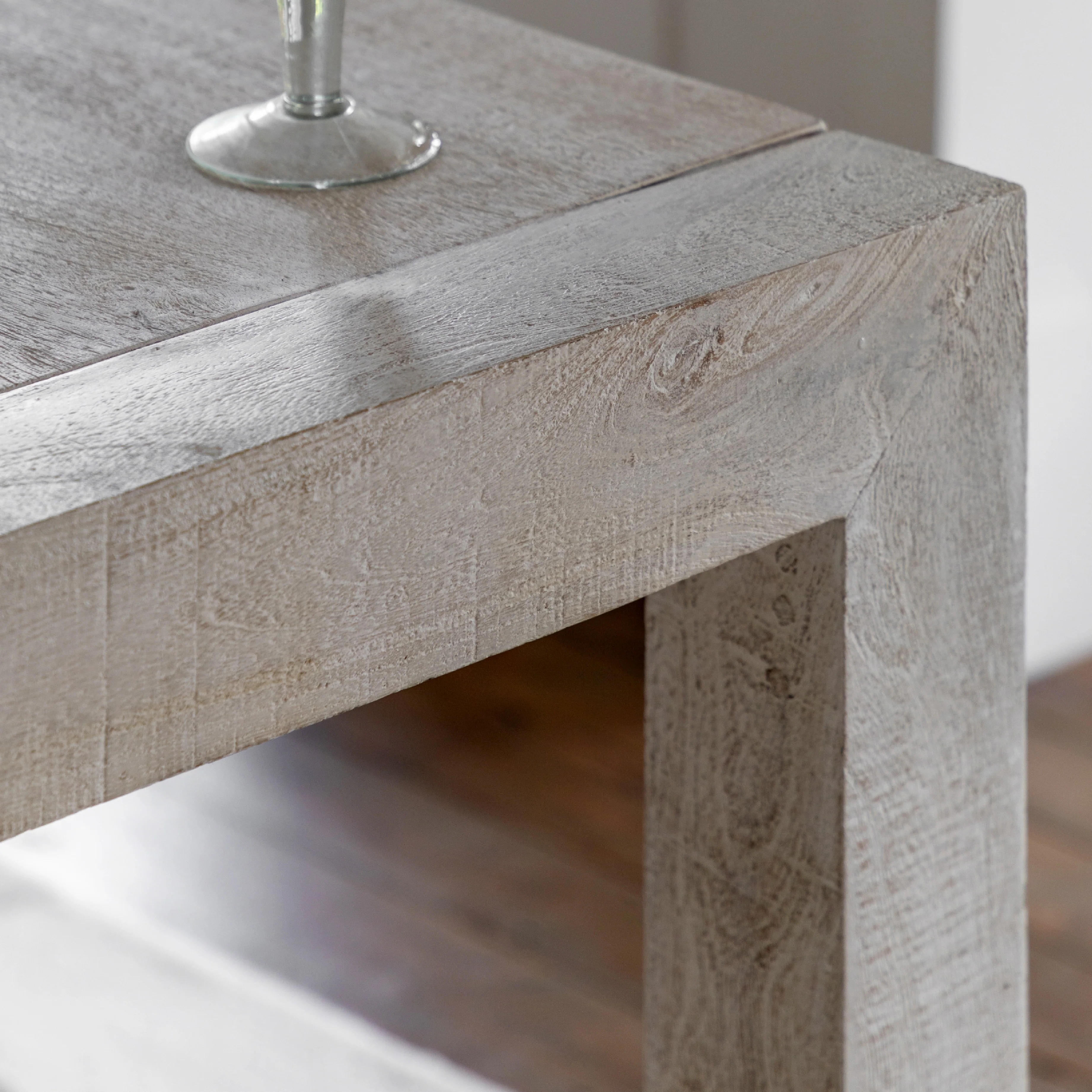 Iowa Rustic Mango Wood Dining Table | Whitewash - Image 2