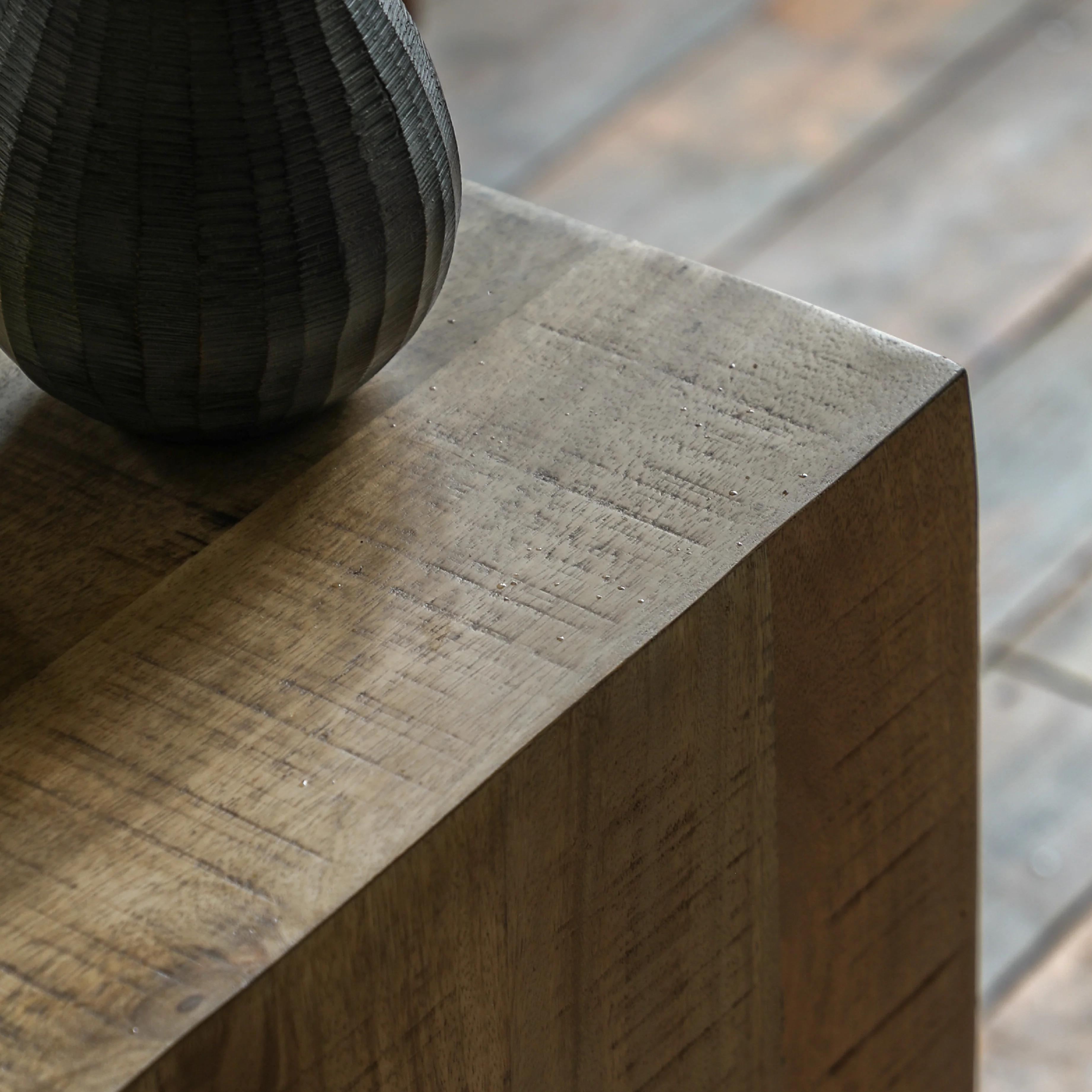 Iowa Rustic Mango Wood Side Table | Natural - Image 2