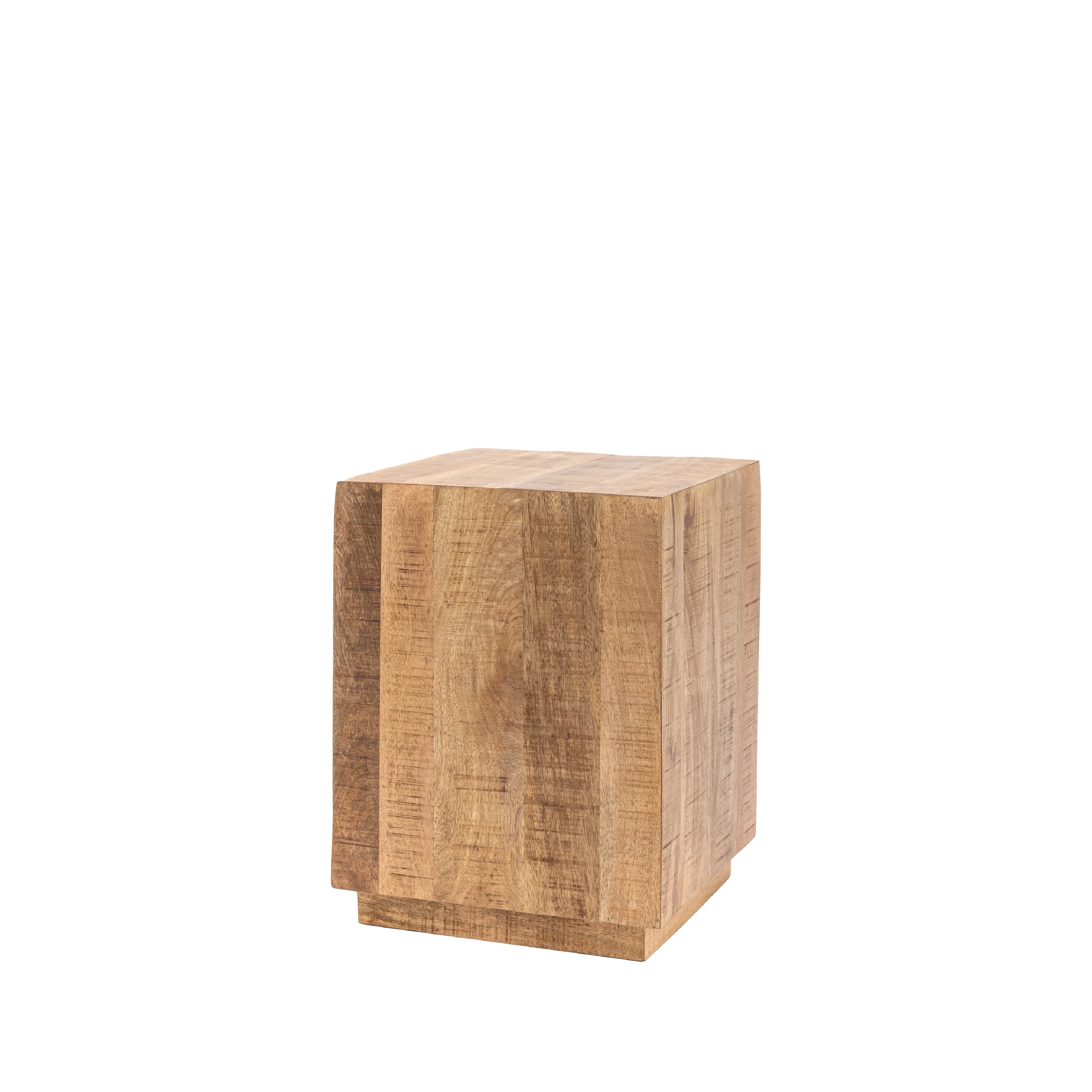 Iowa Rustic Mango Wood Side Table | Natural - Image 3