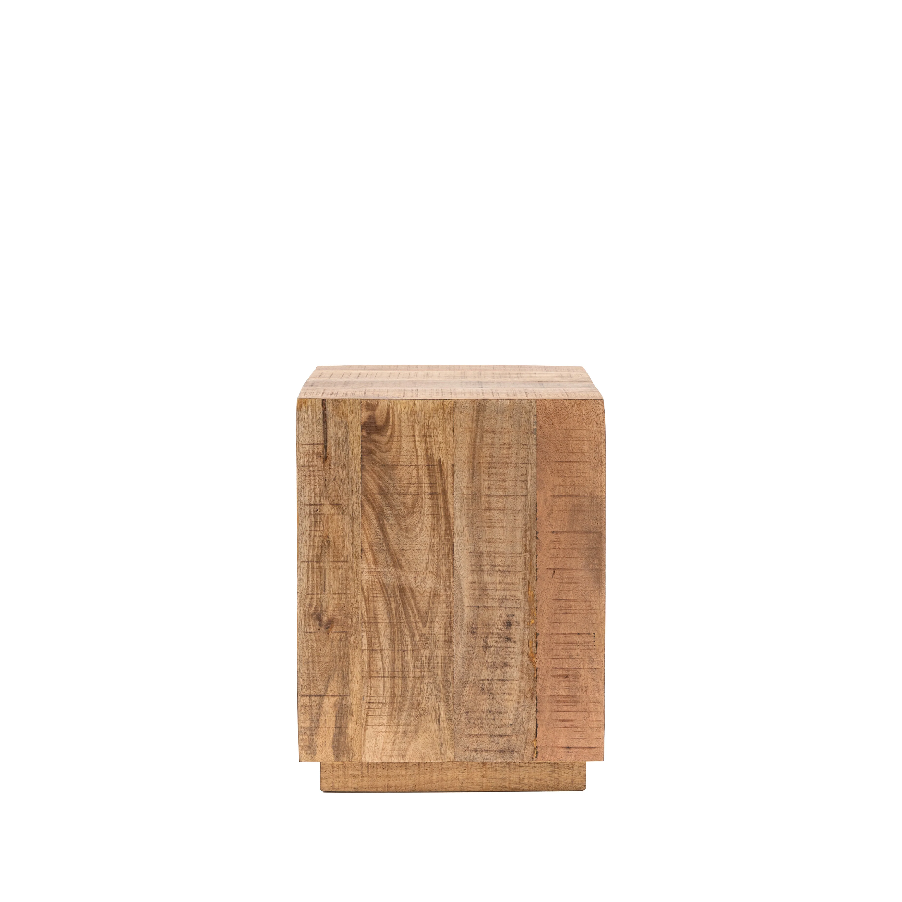 Iowa Rustic Mango Wood Side Table | Natural - Image 4