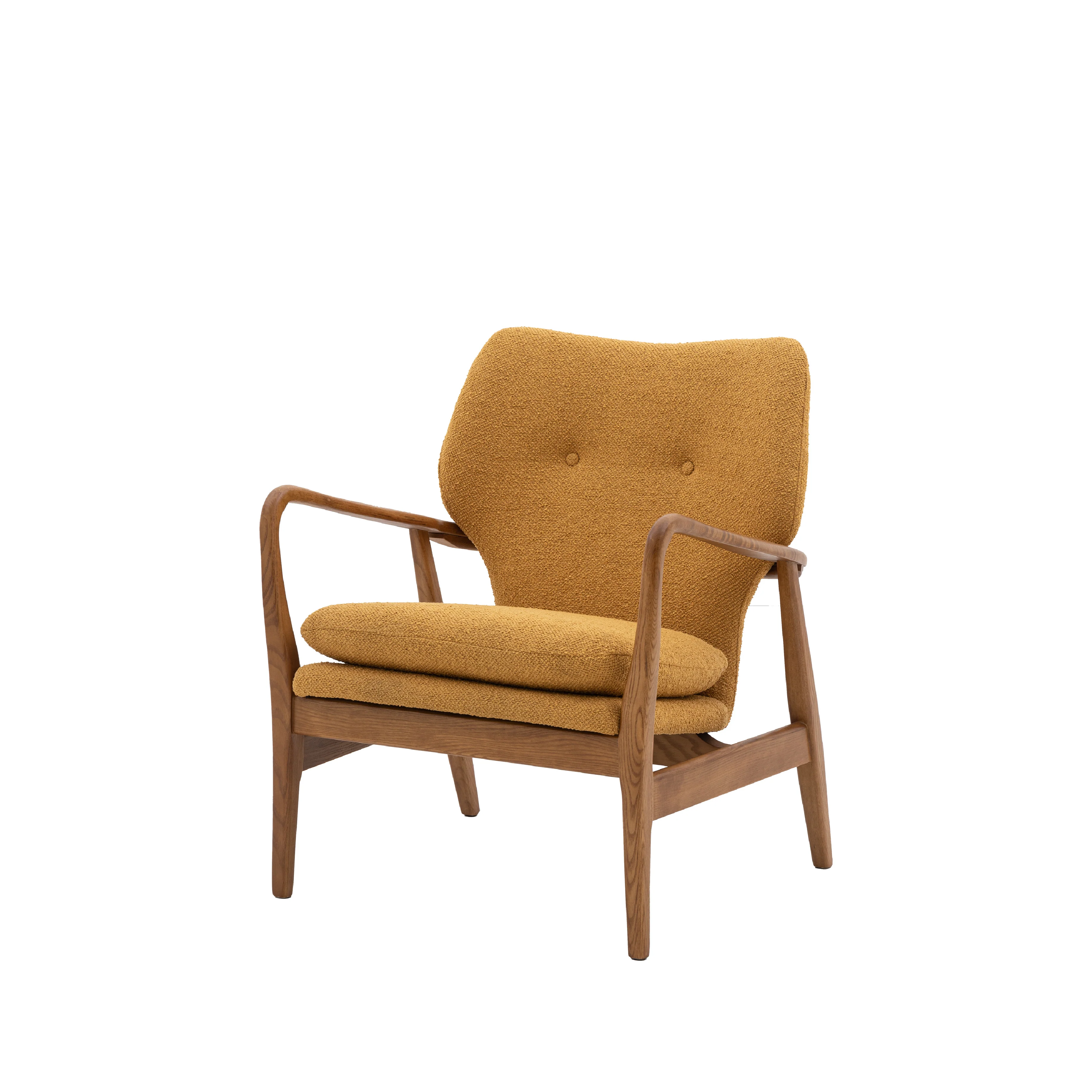 Jensen Mid-Century Modern Boucle Armchair | Ochre - Image 3