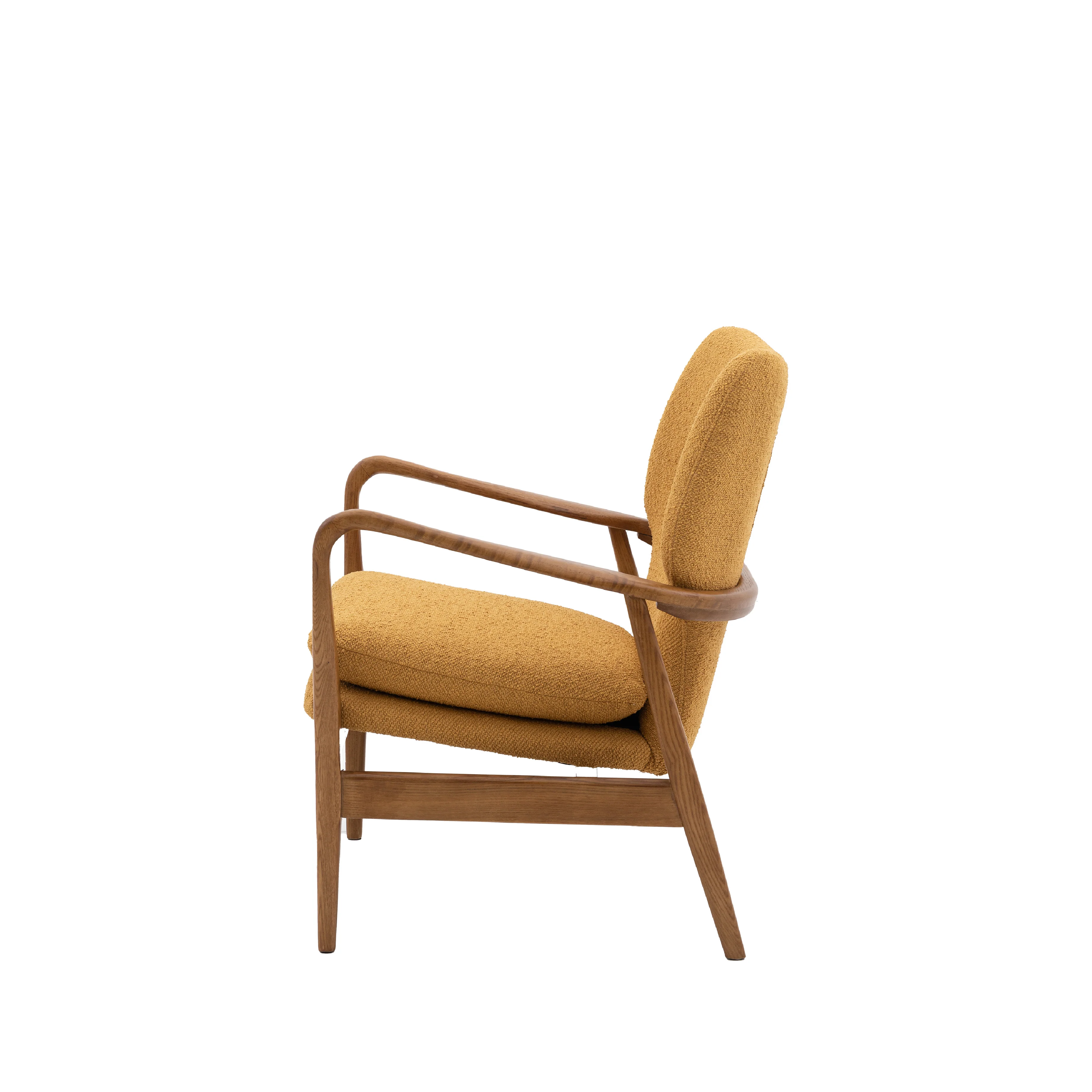 Jensen Mid-Century Modern Boucle Armchair | Ochre - Image 4