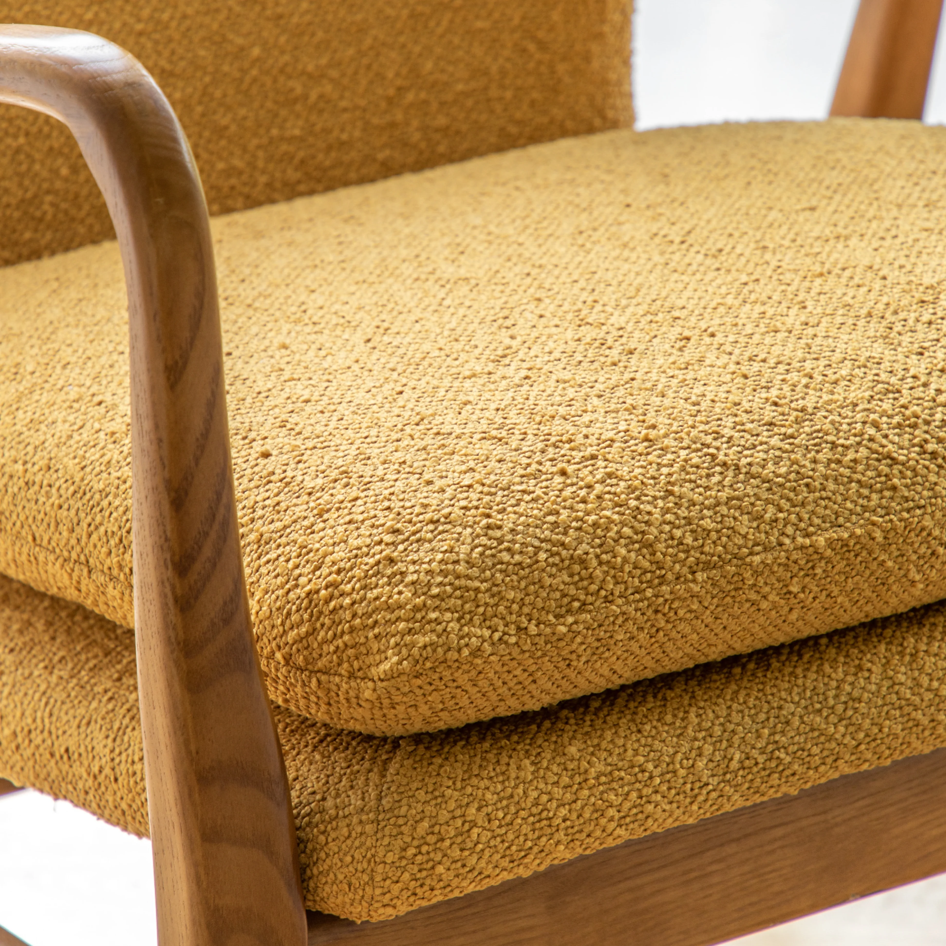 Jensen Mid-Century Modern Boucle Armchair | Ochre - Image 5