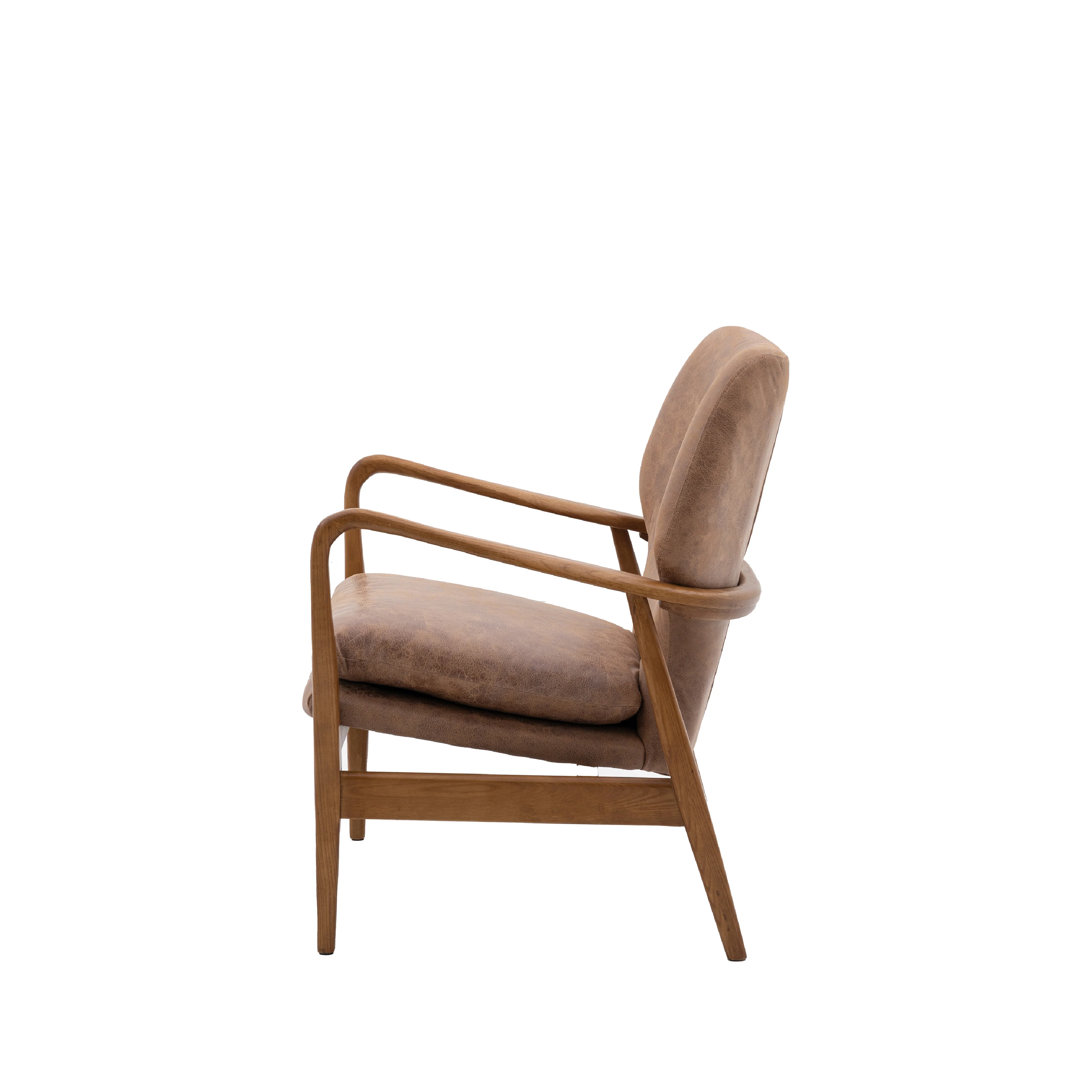 Jensen Mid-Century Modern Leather Armchair | Brown - Image 3