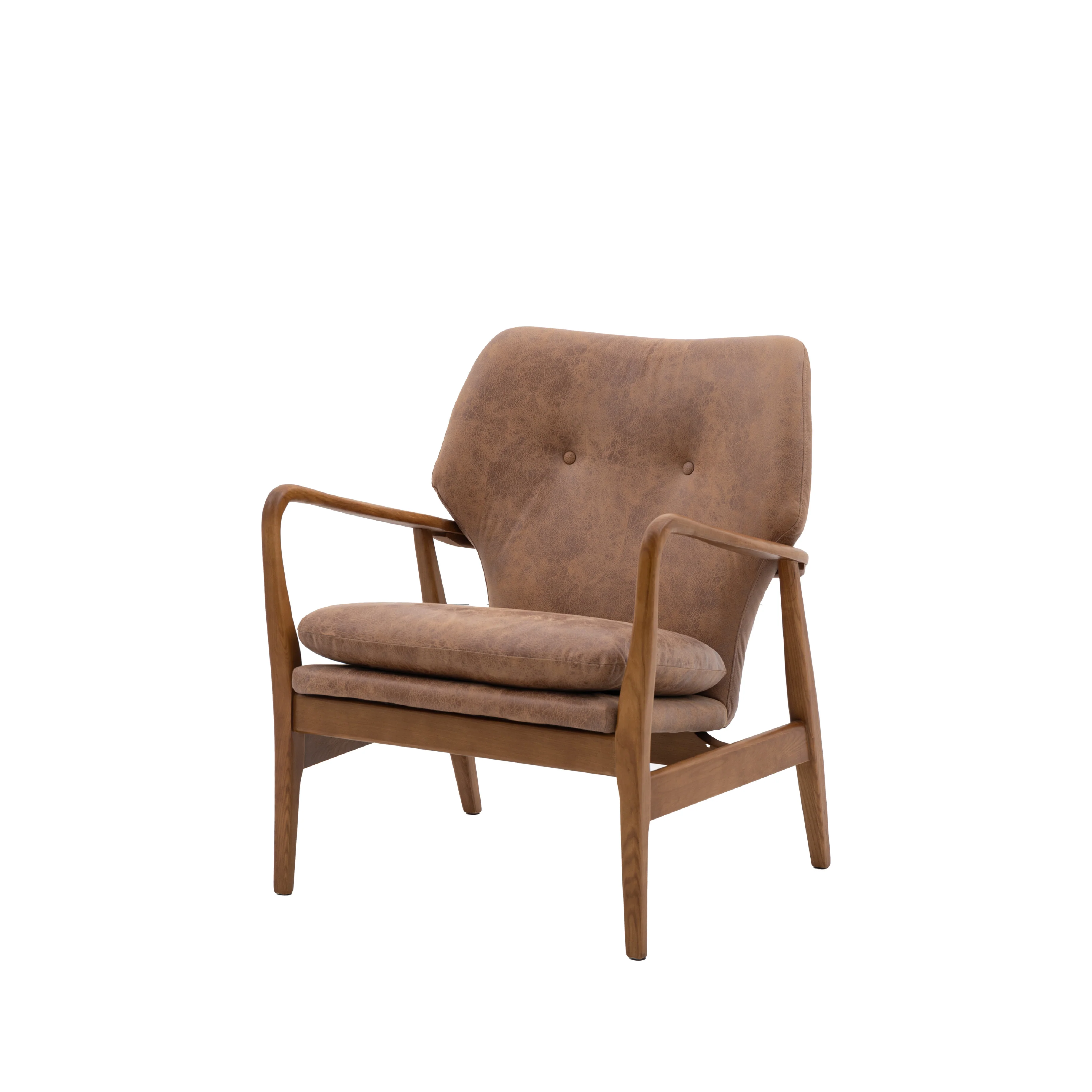Jensen Mid-Century Modern Leather Armchair | Brown - Image 4
