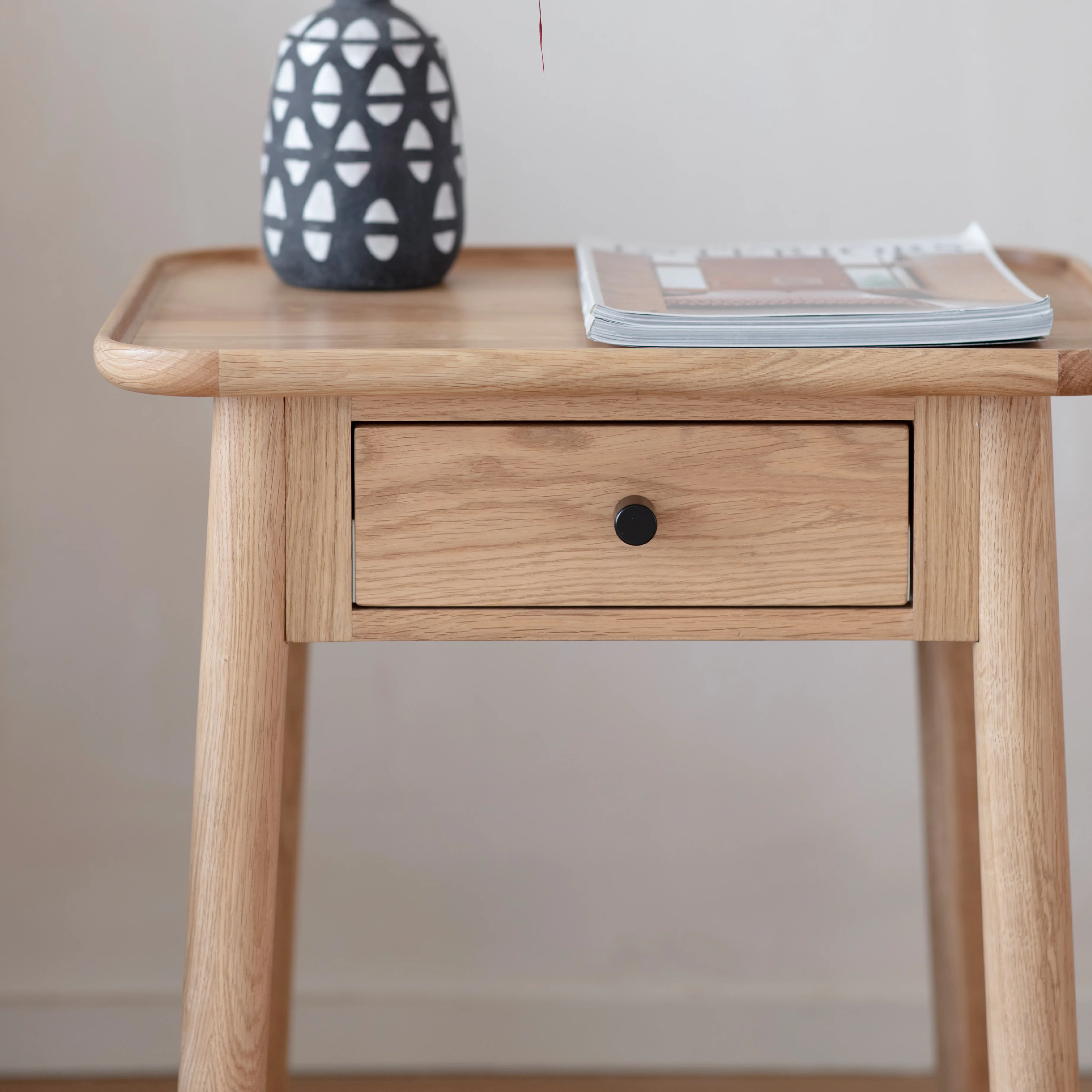 Kingham 1 Drawer Oak Side Table | Natural - Image 2