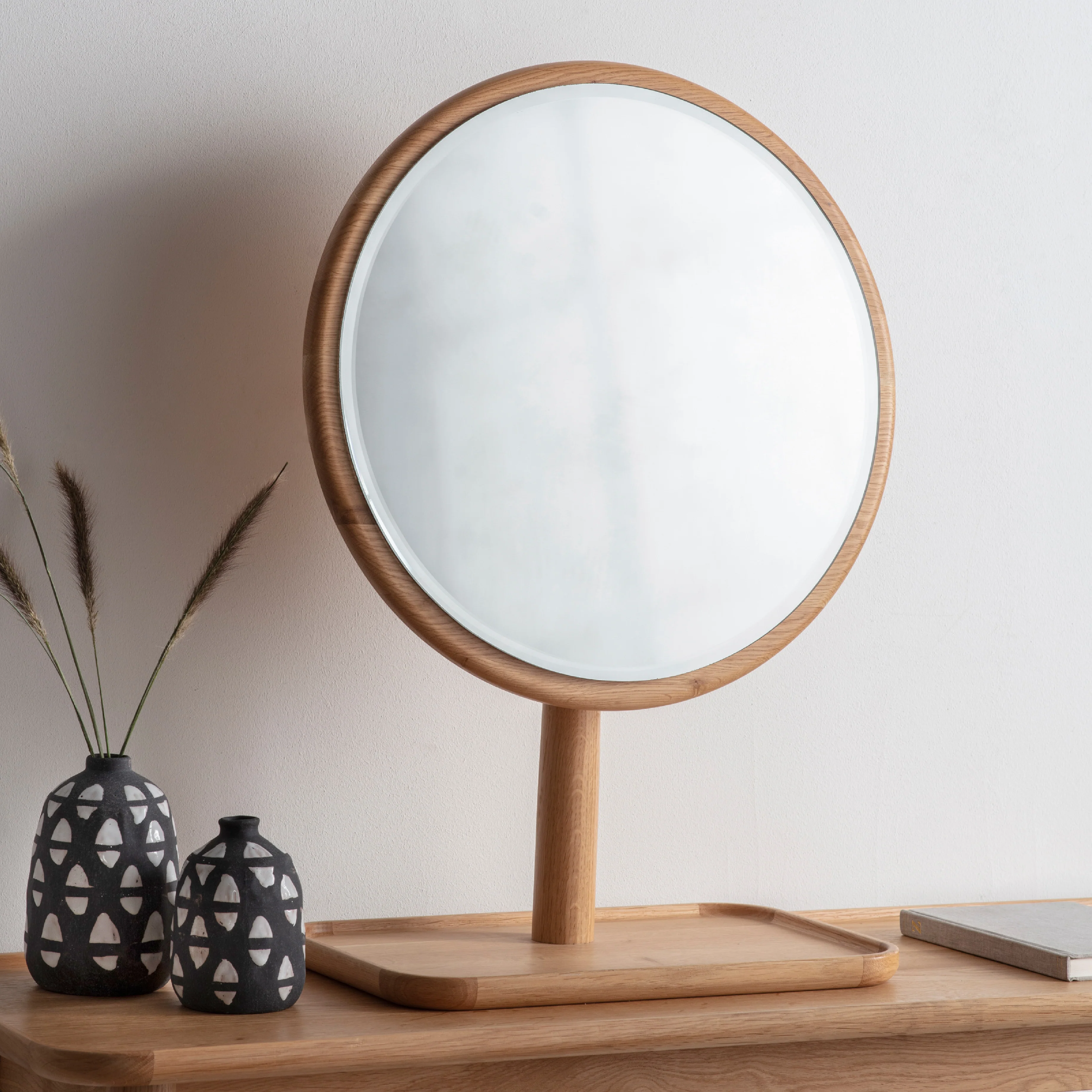 Kingham Oak Dressing Table Mirror | Natural