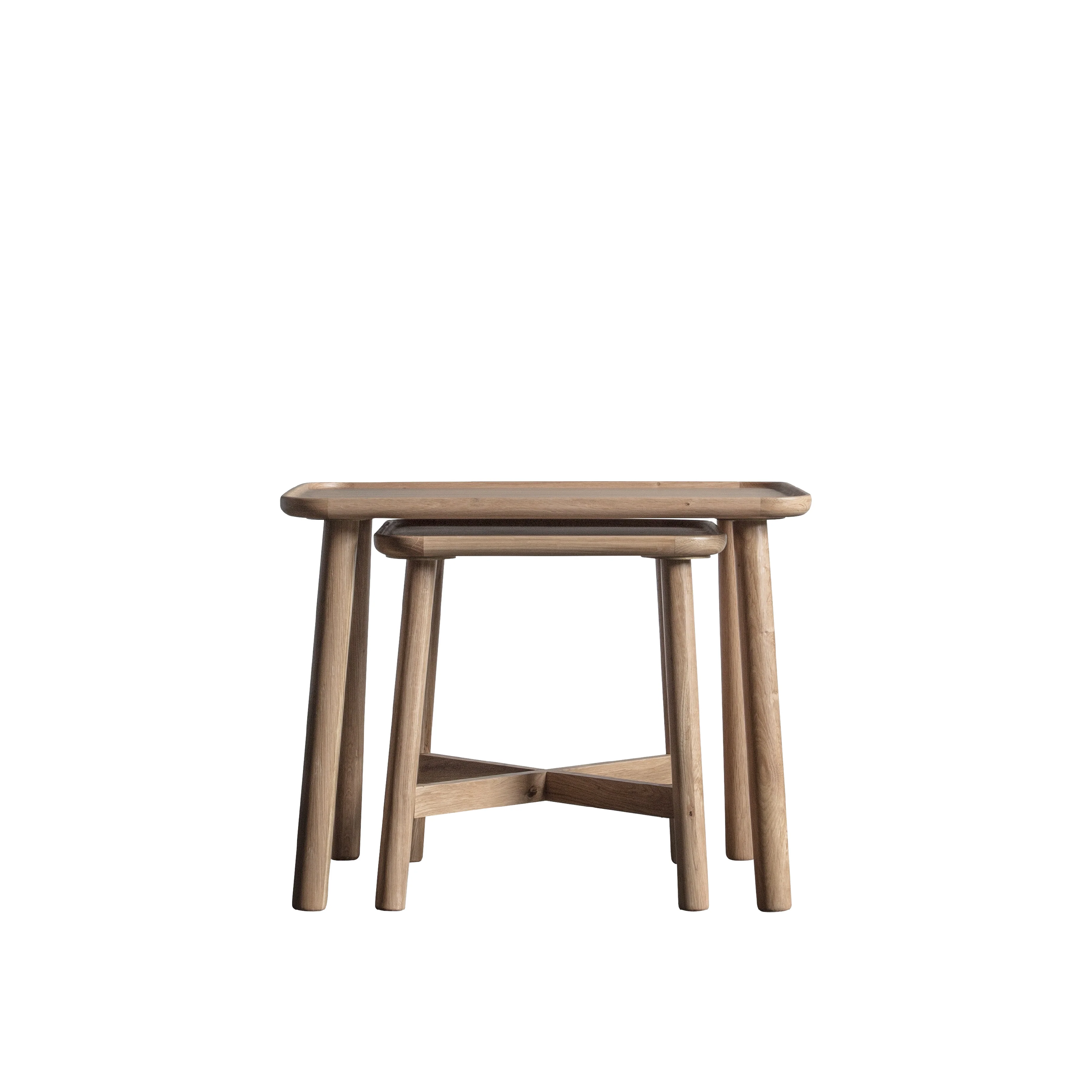 Kingham Oak Nesting Side Tables | Natural | Set of 2 - Image 4