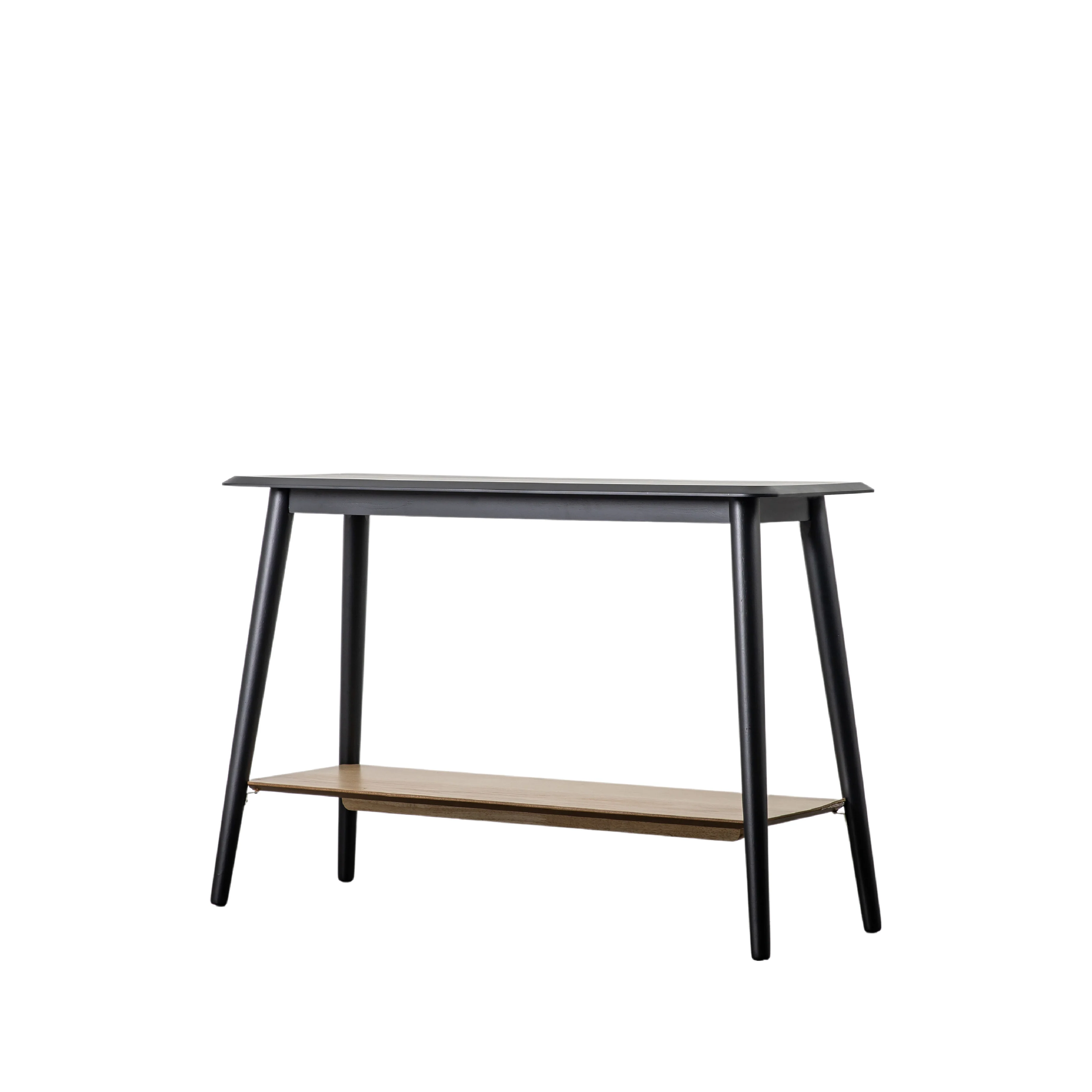 Maddox Mid-Century Modern Console Table with Shelf | Black - Image 3
