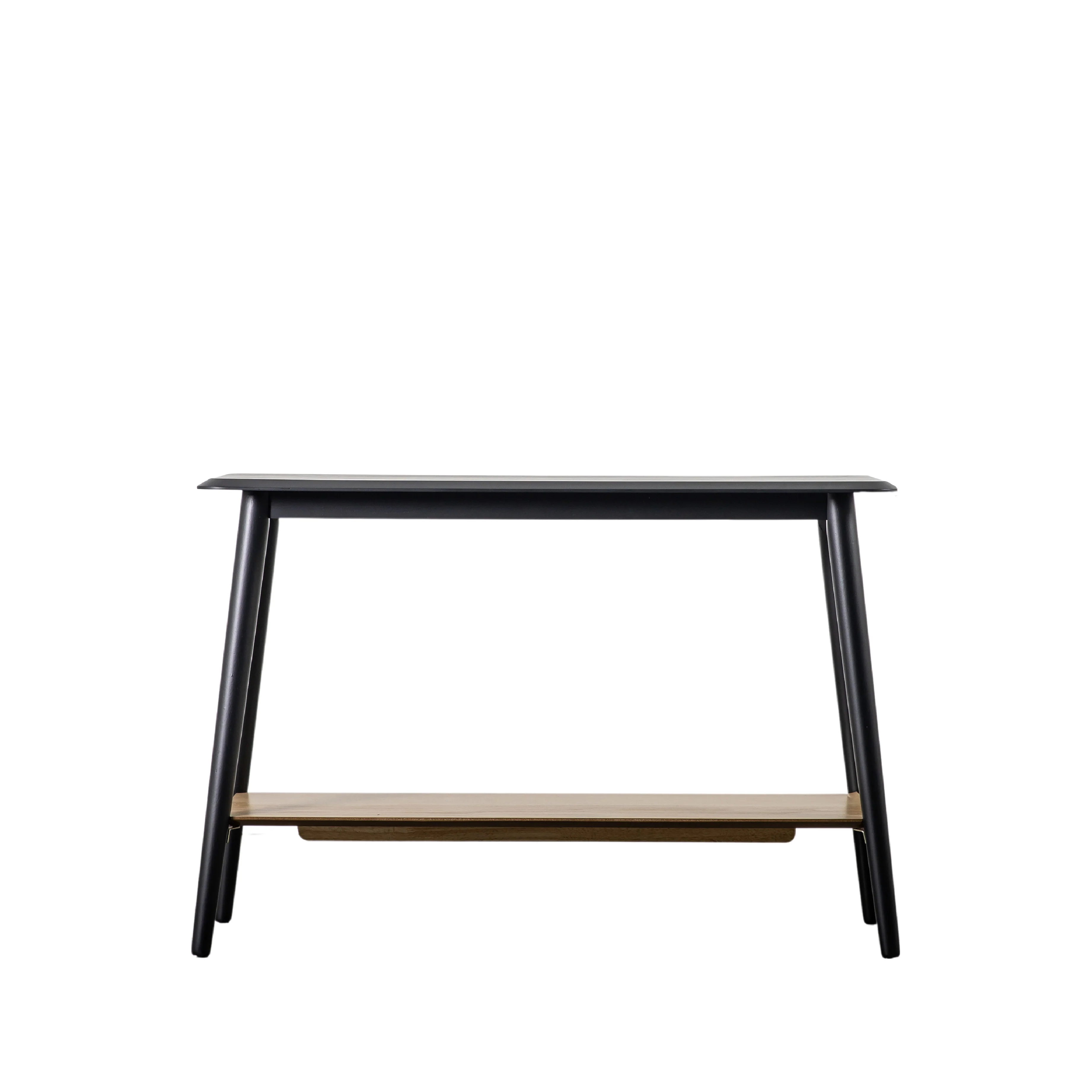 Maddox Mid-Century Modern Console Table with Shelf | Black - Image 5