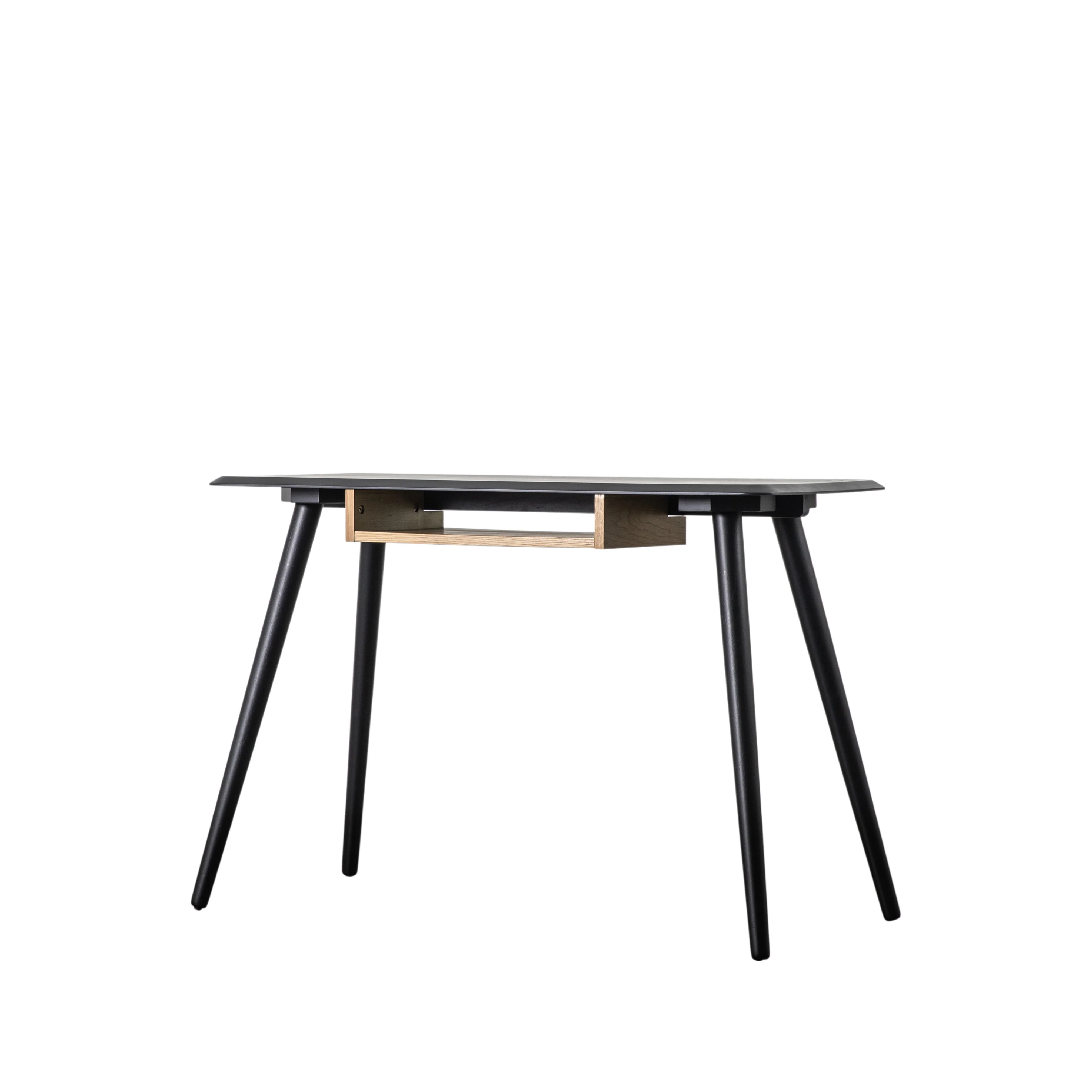 Maddox Mid-Century Modern Desk with Shelf | Black - Image 5